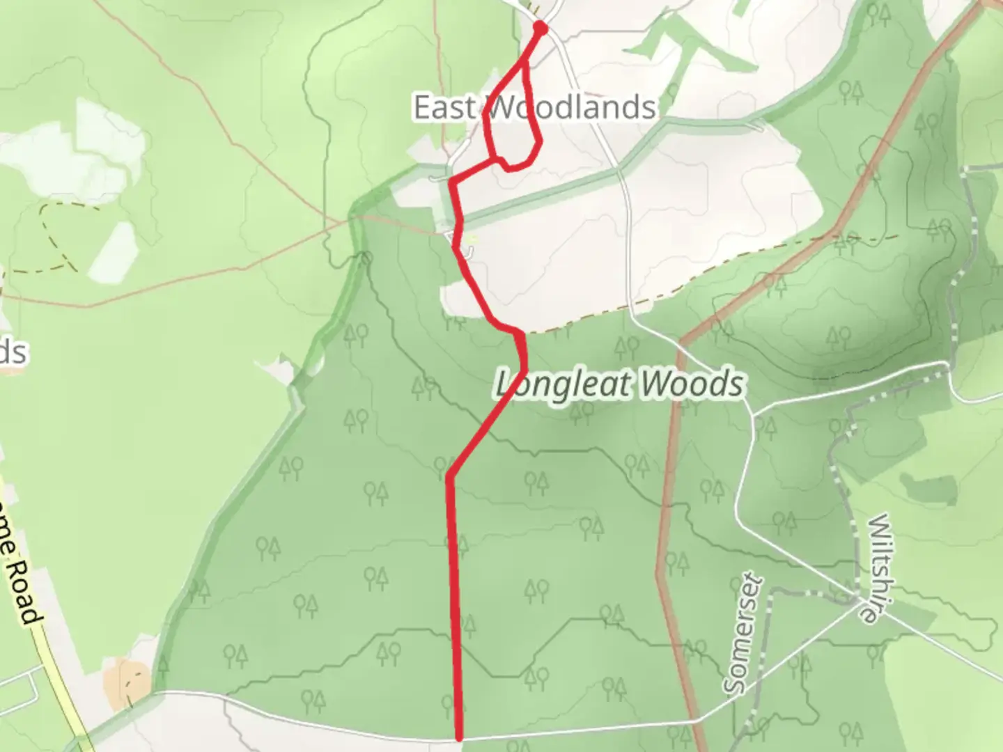 An image depicting the trail East Woodlands and Lower Woods Walk and its surrounding area.