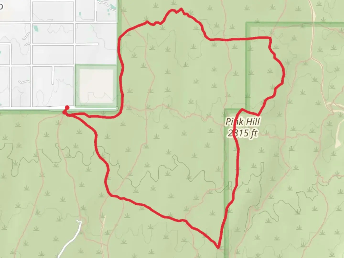 An image depicting the trail Shantz Trail, Loma Verde Trail and Cactus Forest Trail Loop and its surrounding area.