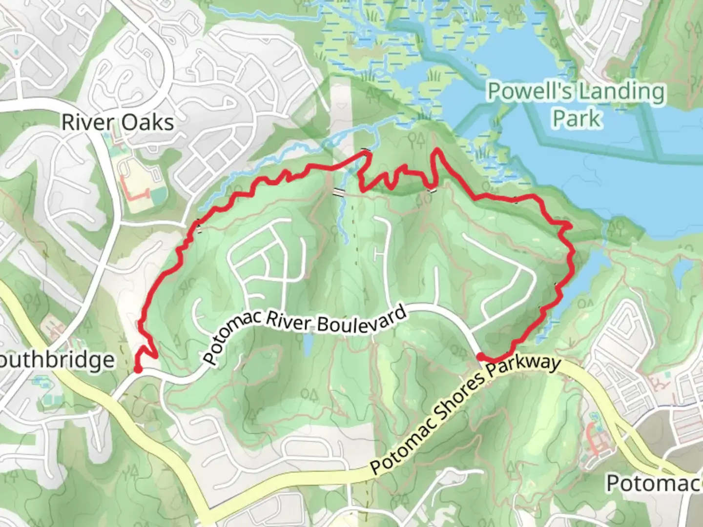 An image depicting the trail North Pond and Powell's Creek Trail - Horseshoe and its surrounding area.