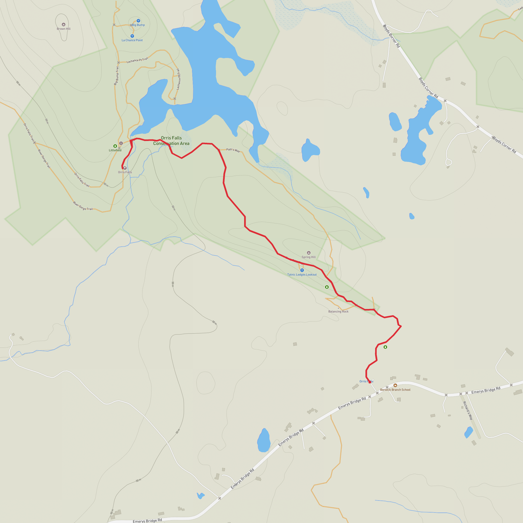 Orris Falls Trail mobile static map