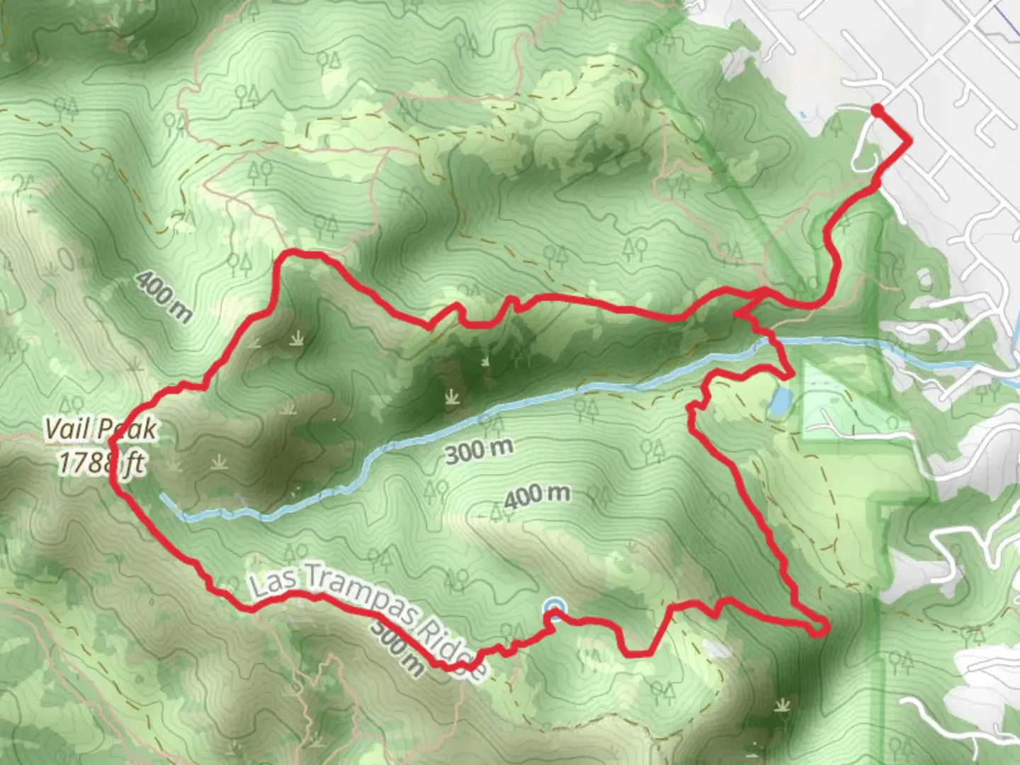An image depicting the trail Corduroy Hills - Vail Peak - Eagle Peak - Virgil Williams Loop Trail and its surrounding area.