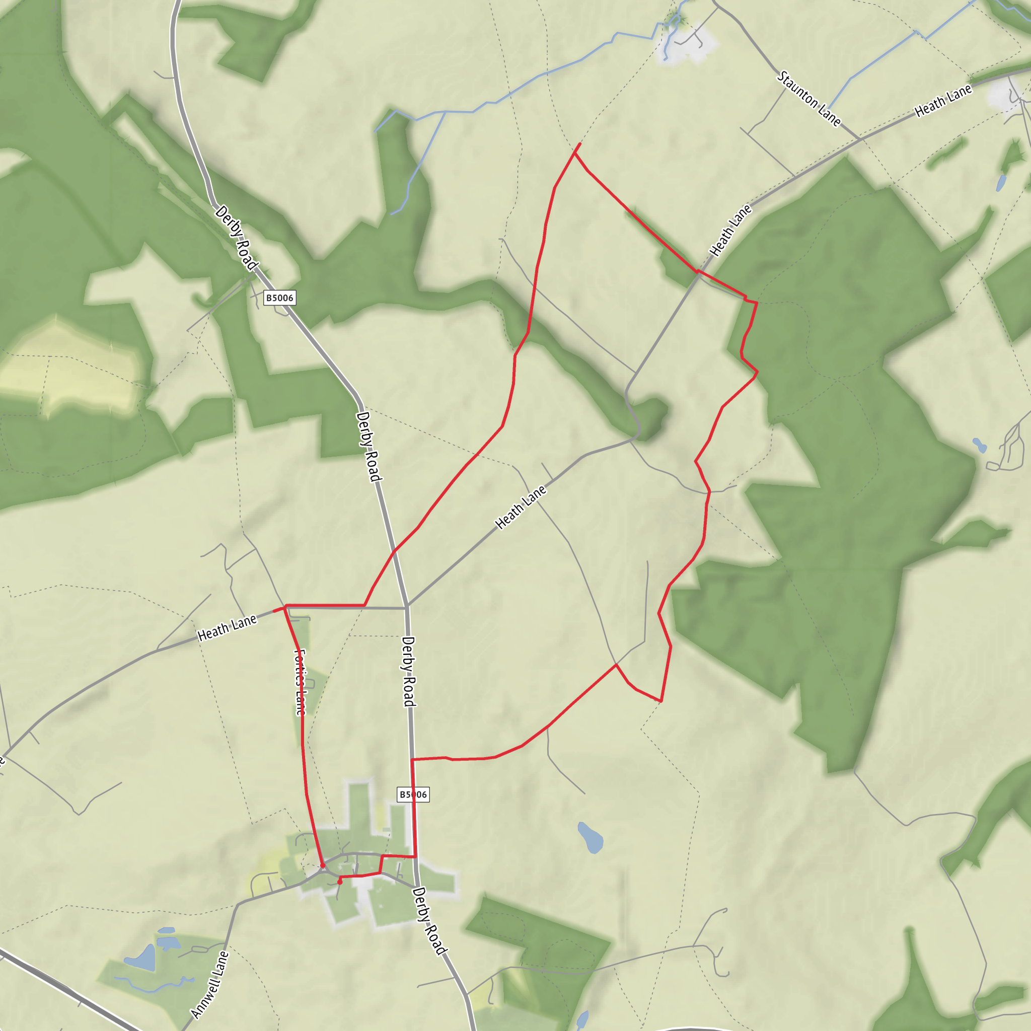 Hike from Smisby via Pistern Hills mobile static map