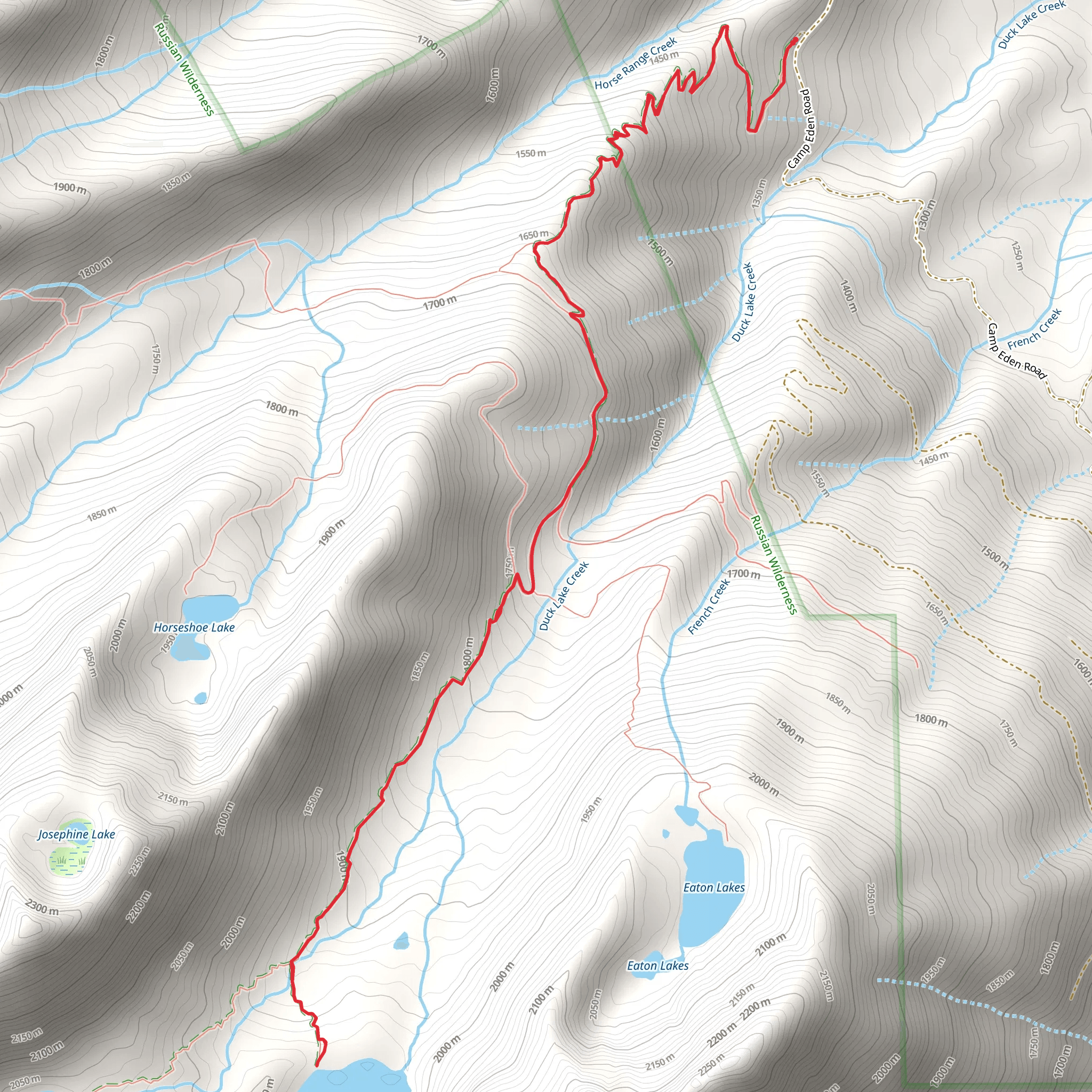 Big Duck Lake Trail mobile static map