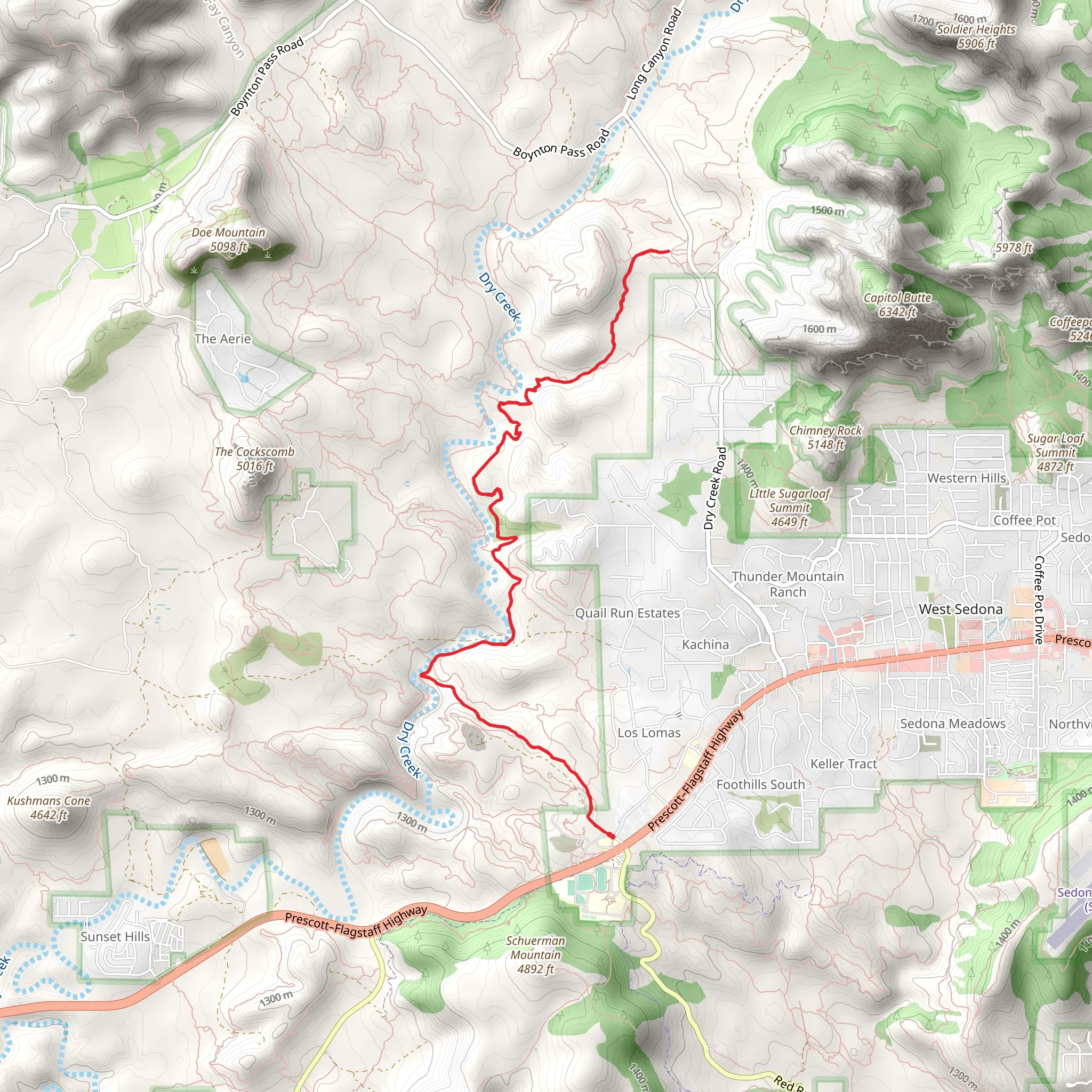 Dry Creek via Girdner mobile static map
