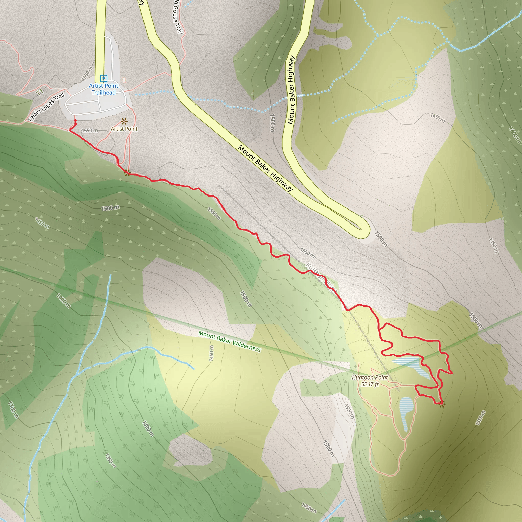 Artist Ridge Trail mobile static map