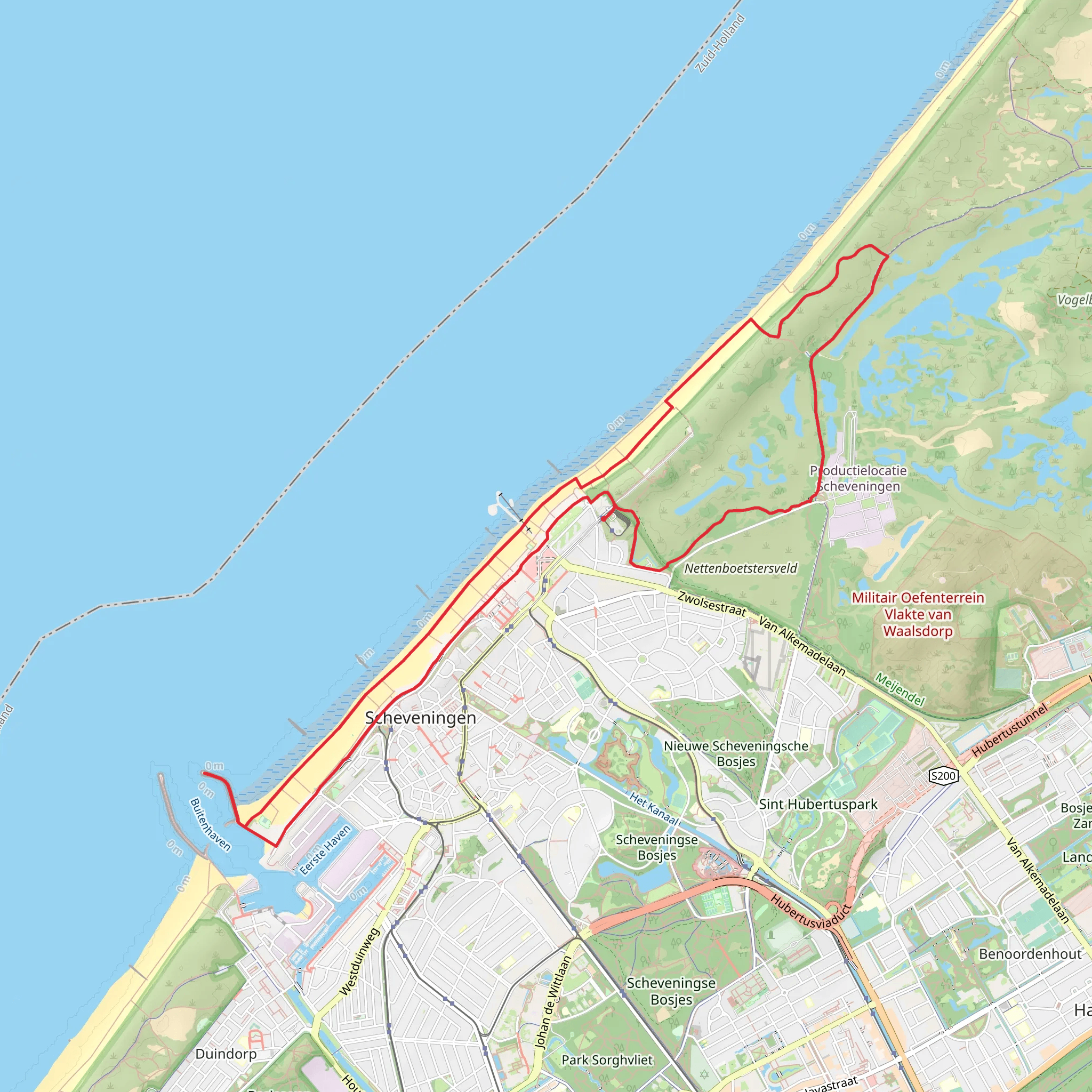 Oostduinpark, Koningsbosch, Museum Beelden aan Zee and Lichttoren Noorderhoofd Loop mobile static map