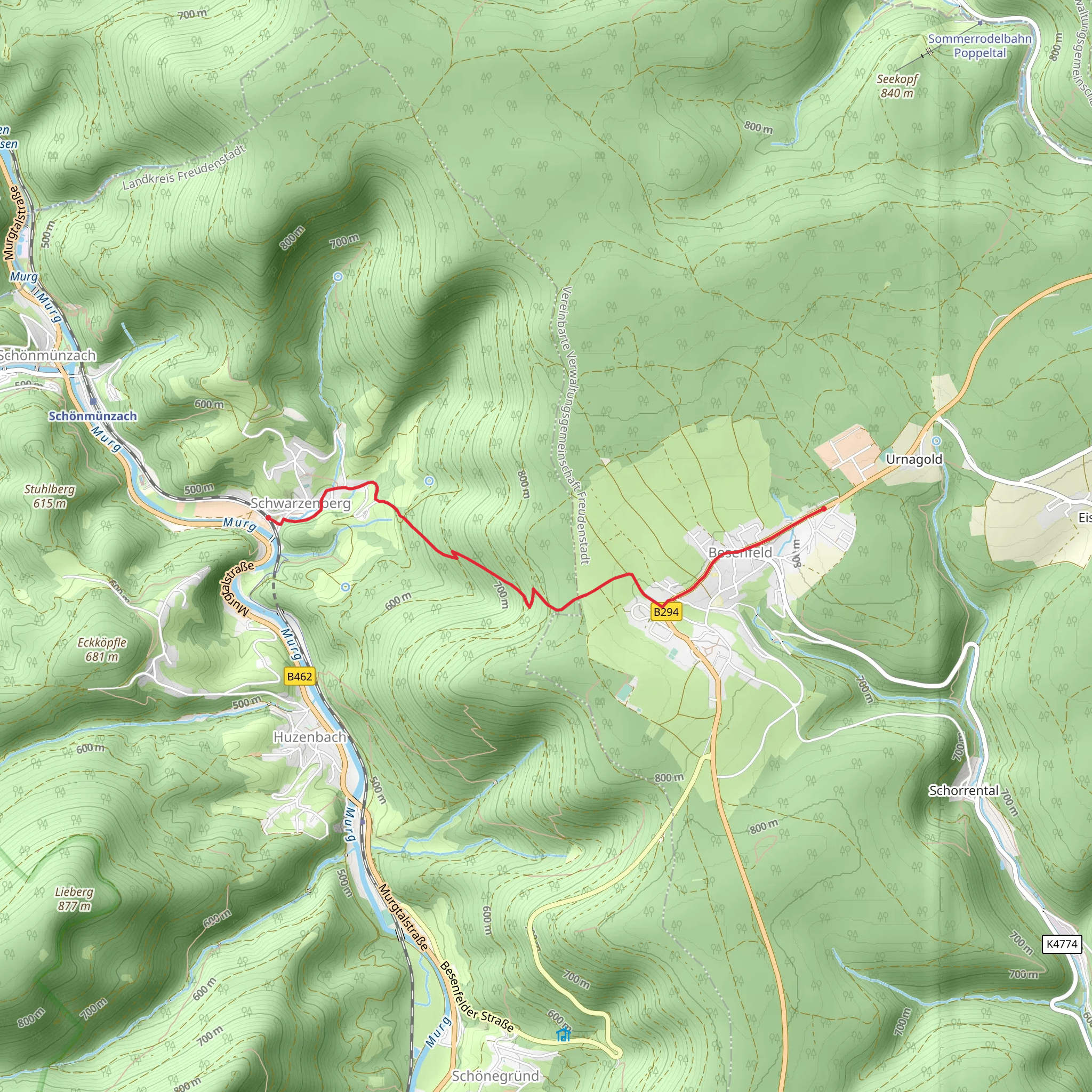 Schwarzenberg - Besenfeld Walk mobile static map