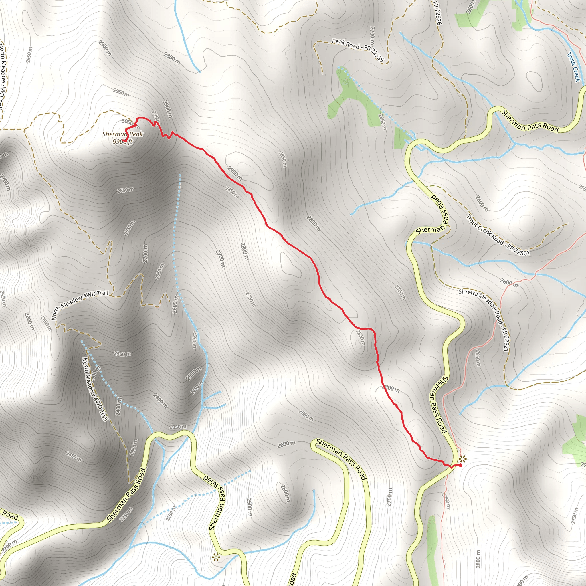 Sherman Peak mobile static map