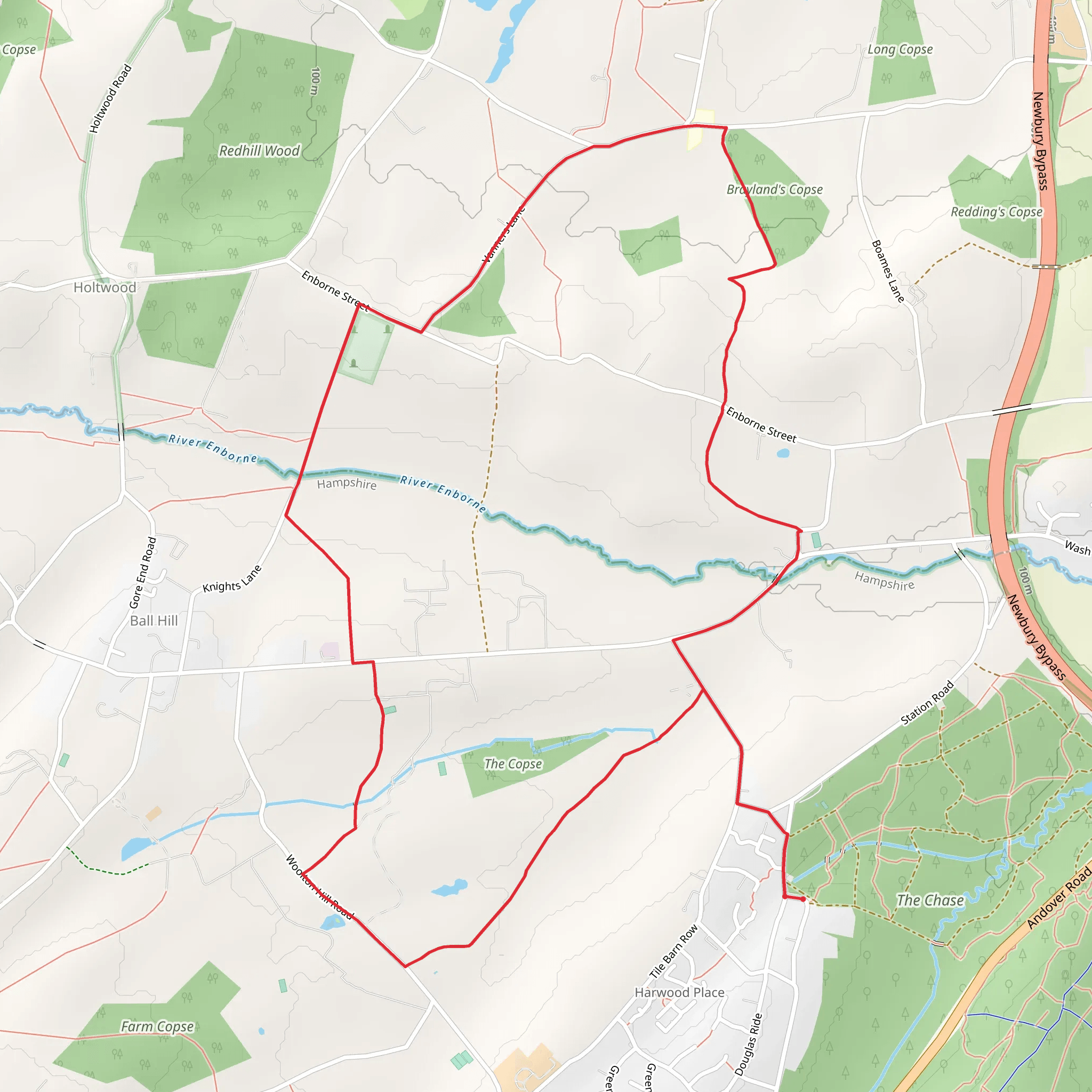 Blayland's Copse Loop mobile static map