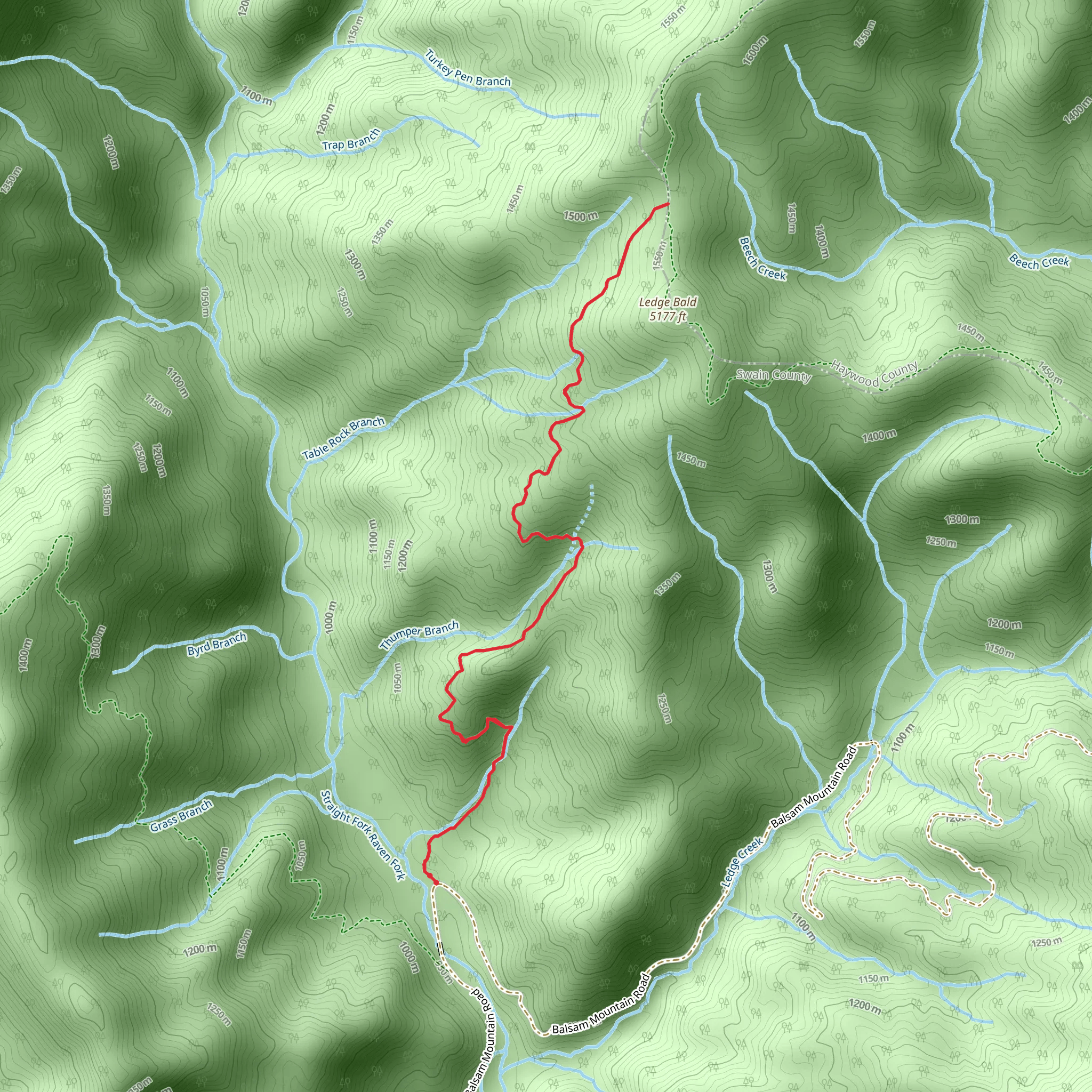 Beech Gap Trail mobile static map