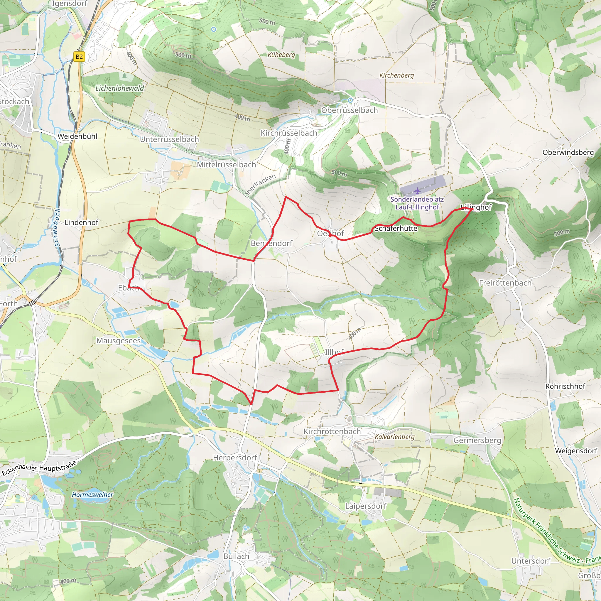 Rundweg Ebach Lillinghof Loop mobile static map