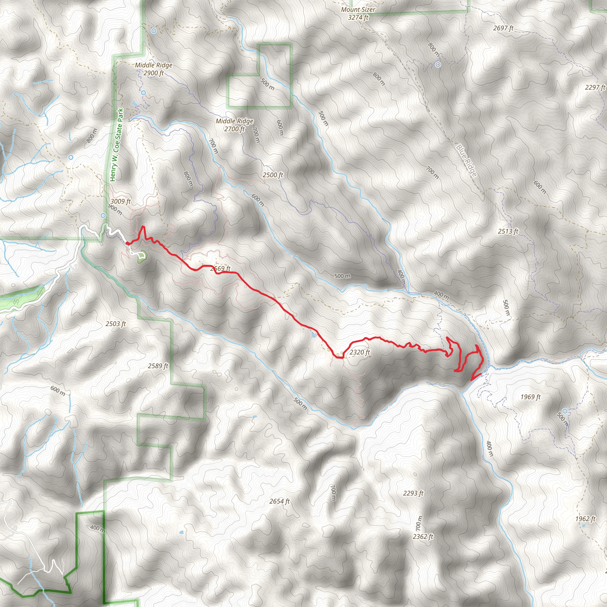 China Hole Trail mobile static map