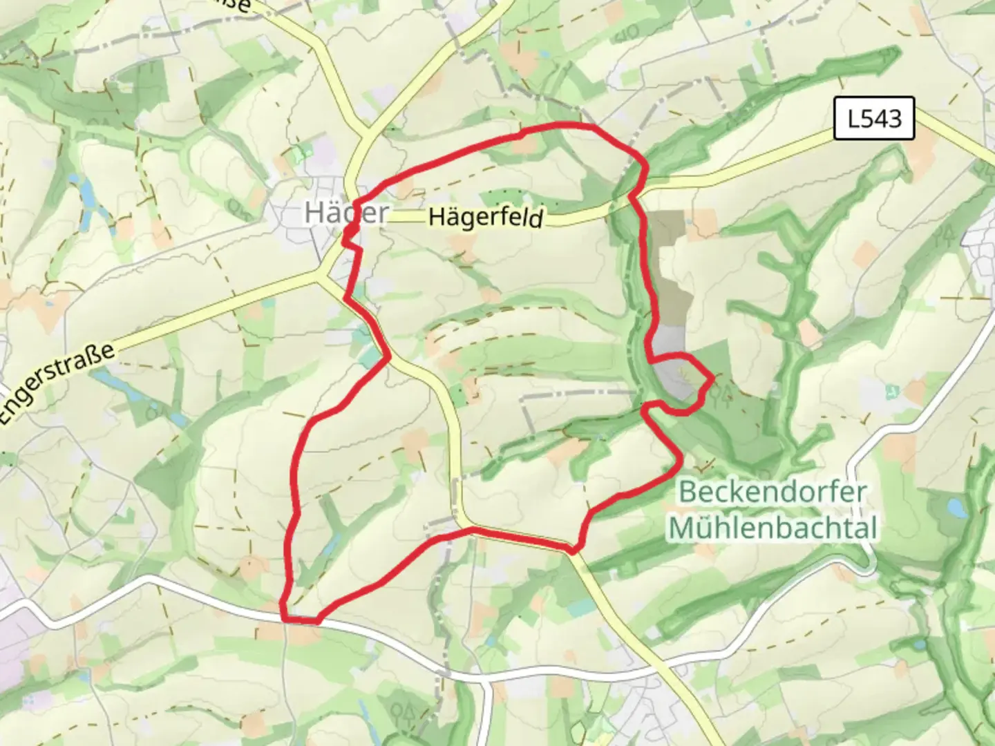 An image depicting the trail Häger 3 Loop and its surrounding area.
