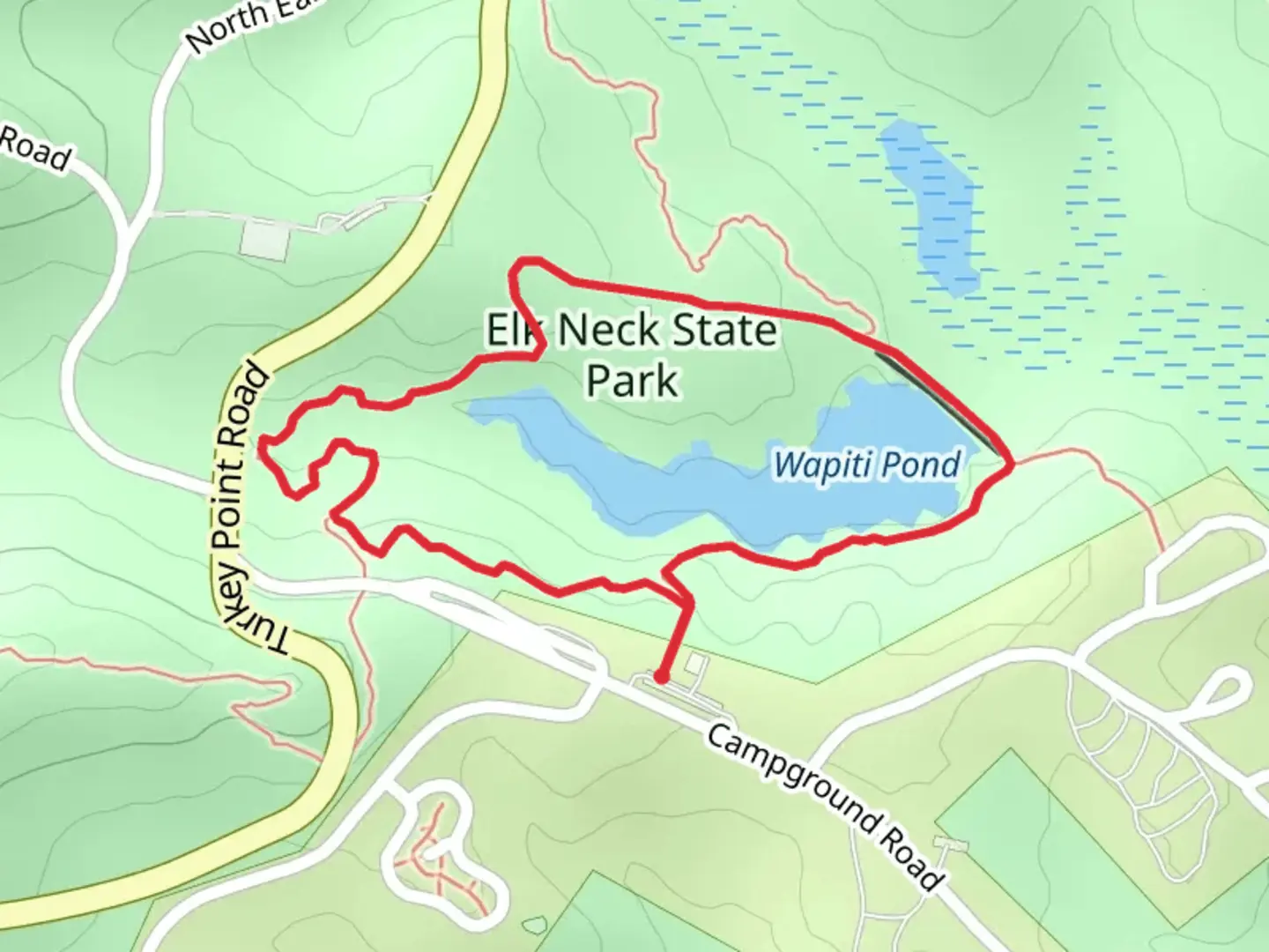 An image depicting the trail Wapiti Pond Loop and its surrounding area.