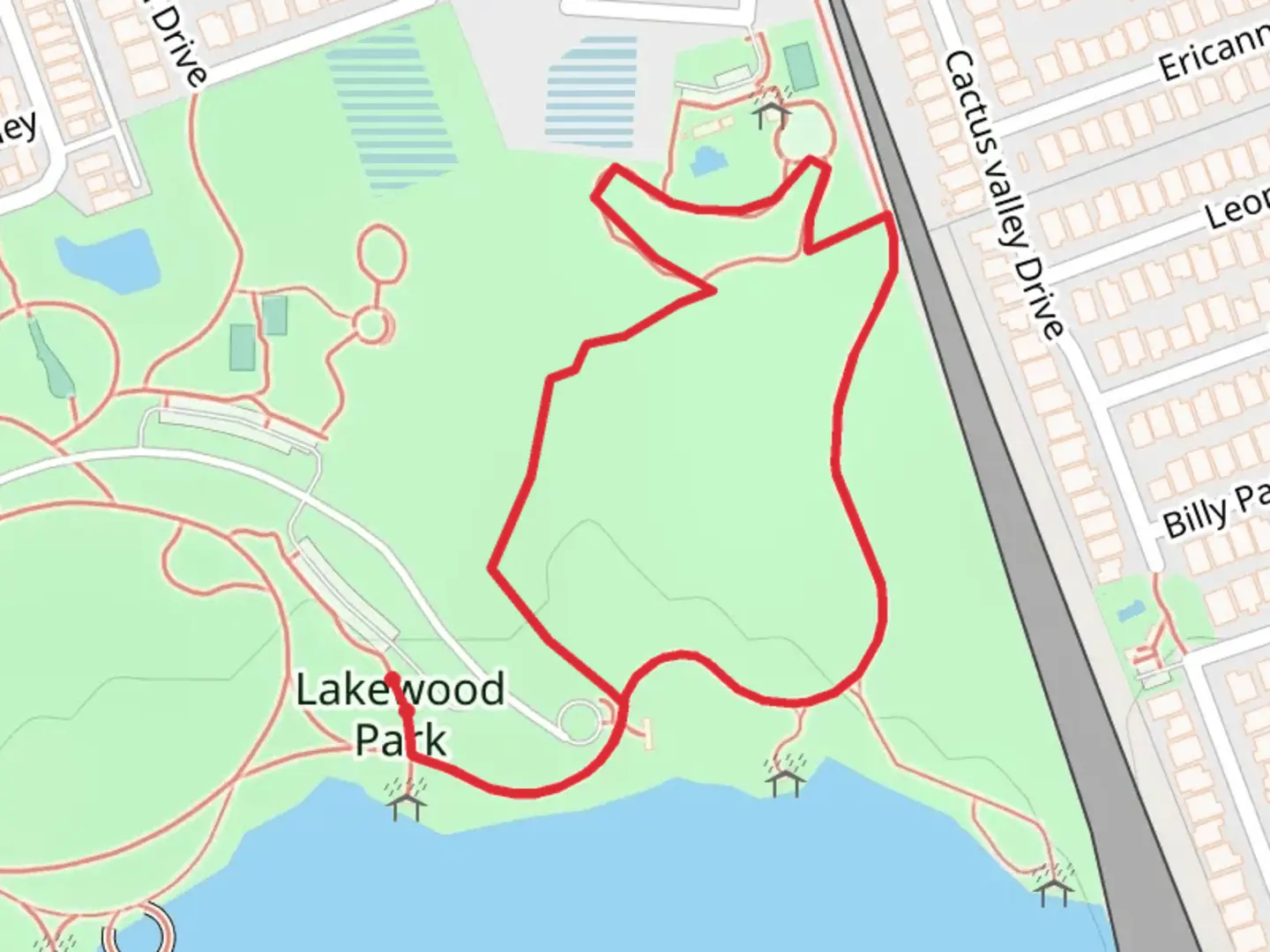 An image depicting the trail Sculpture Garden Trail and its surrounding area.