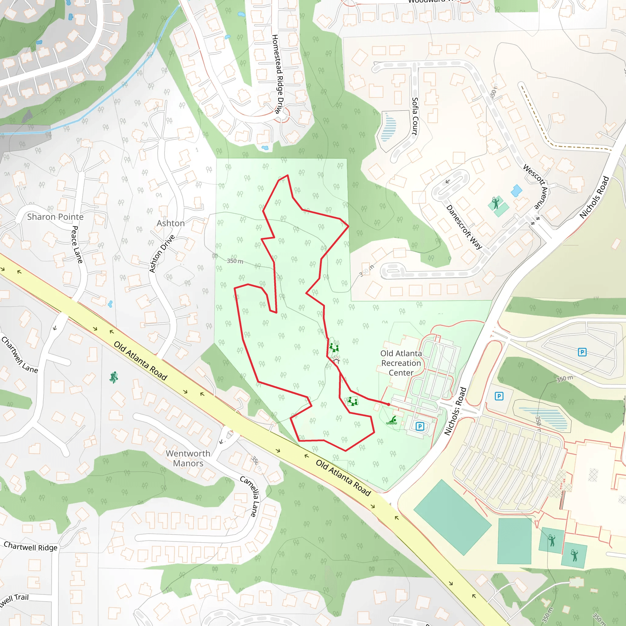 Old Atlanta Recreation Center Loop mobile static map