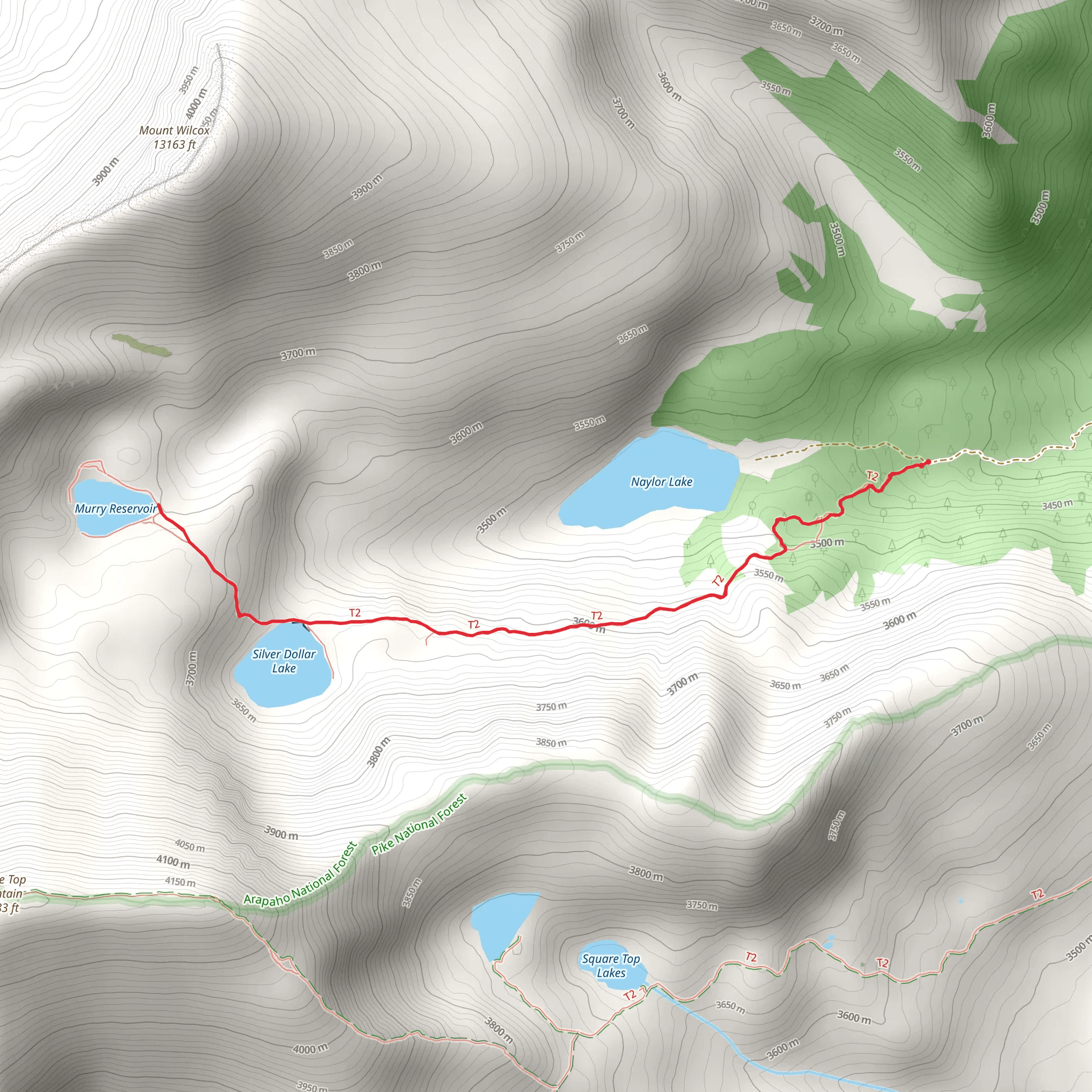 Silver Dollar Lake Trail mobile static map