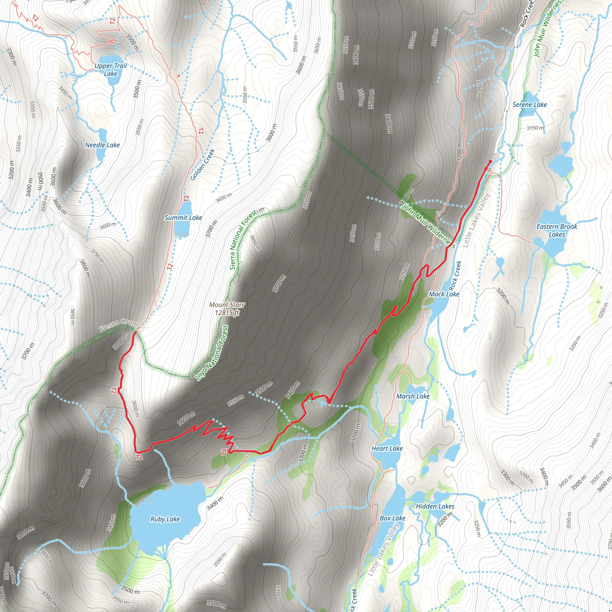 Mono Pass Trail mobile static map