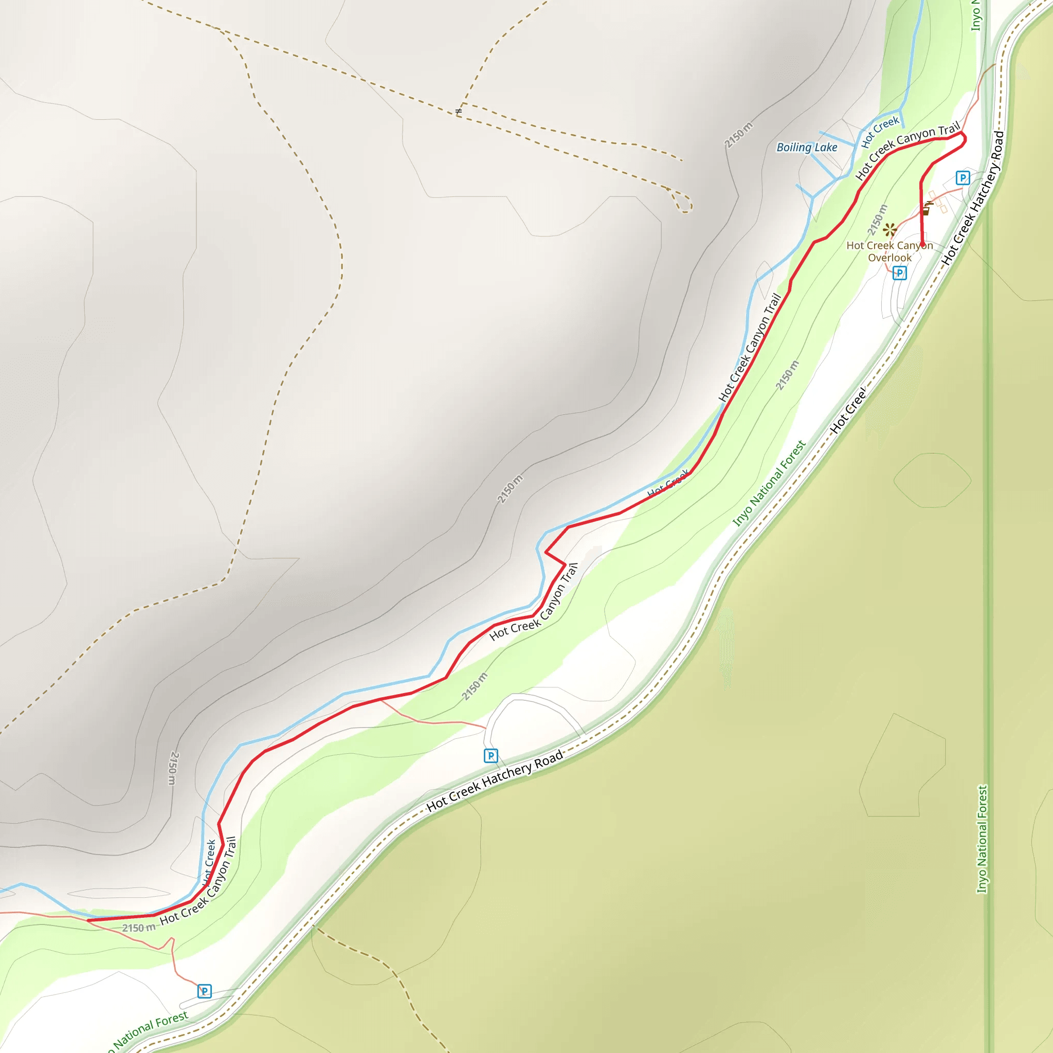 Hot Creek Canyon Trail mobile static map