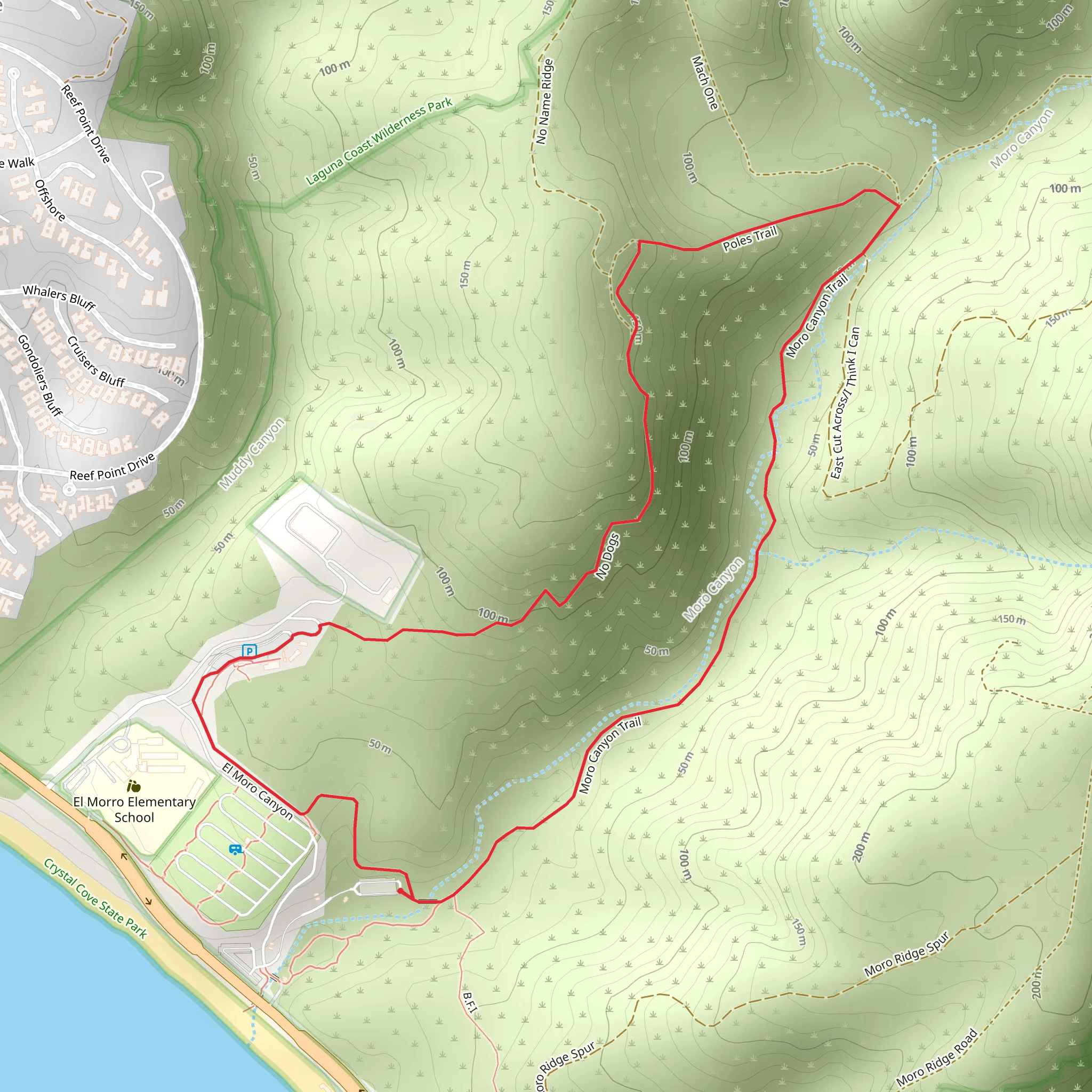Moro Canyon and Poles Loop Trail mobile static map