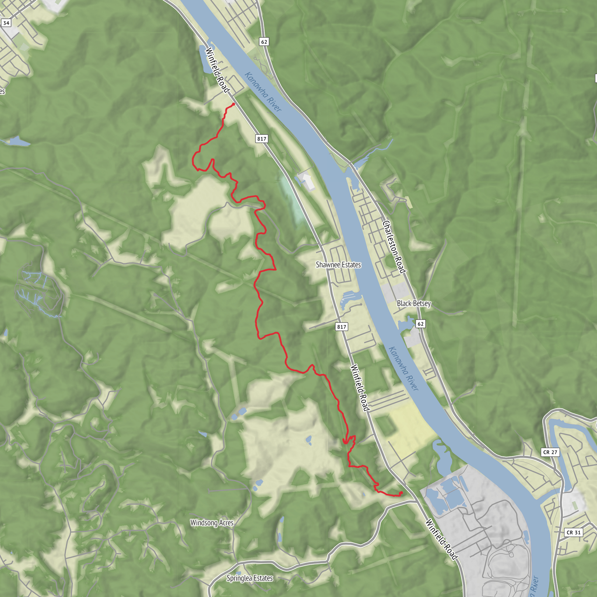 Mary Draper Ingles Trail mobile static map