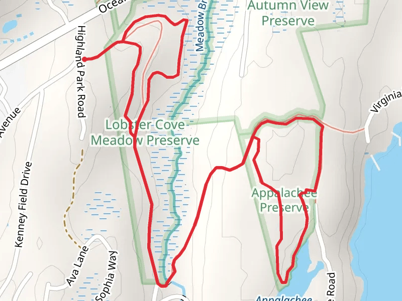 Meadow Brook - Appalachee Pond Trail mobile static map