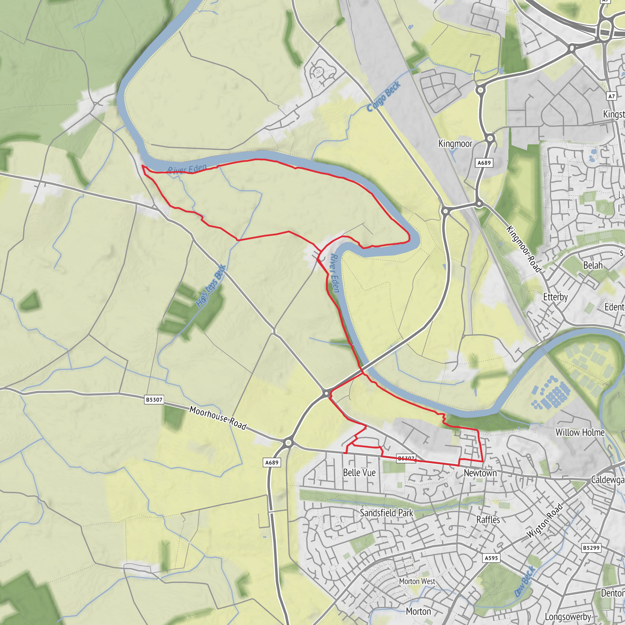Grinsdale and Kirkandrews on Eden Loop mobile static map