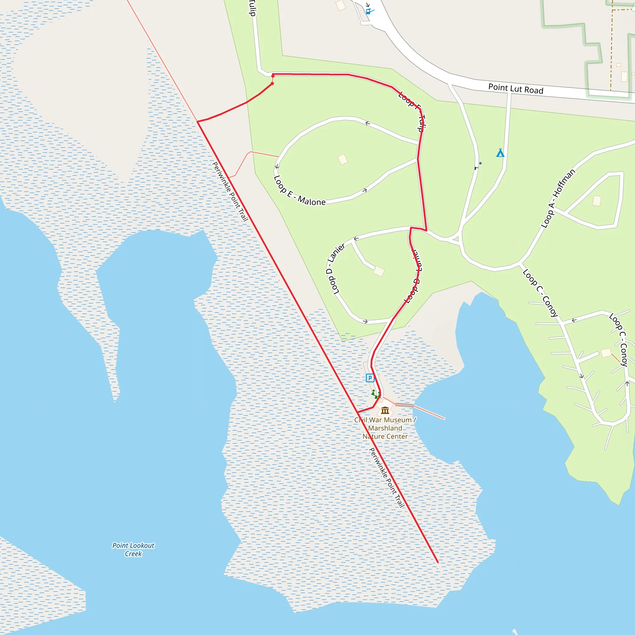 Periwinkle Point Trail mobile static map