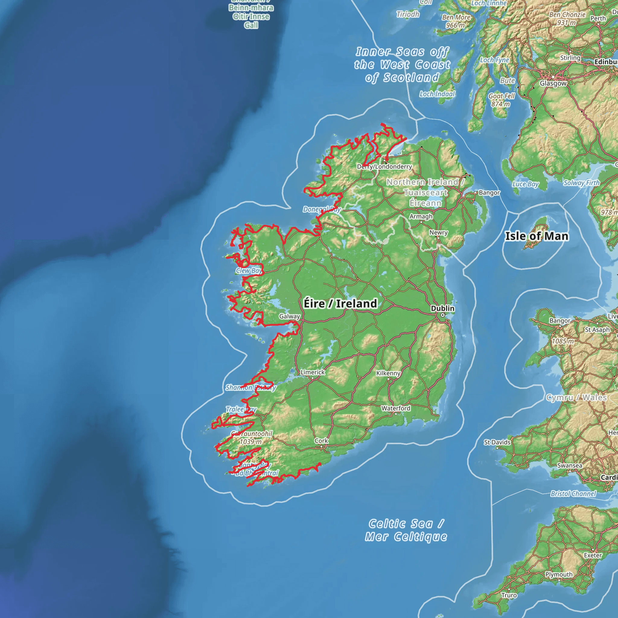 Wild Atlantic Way mobile static map