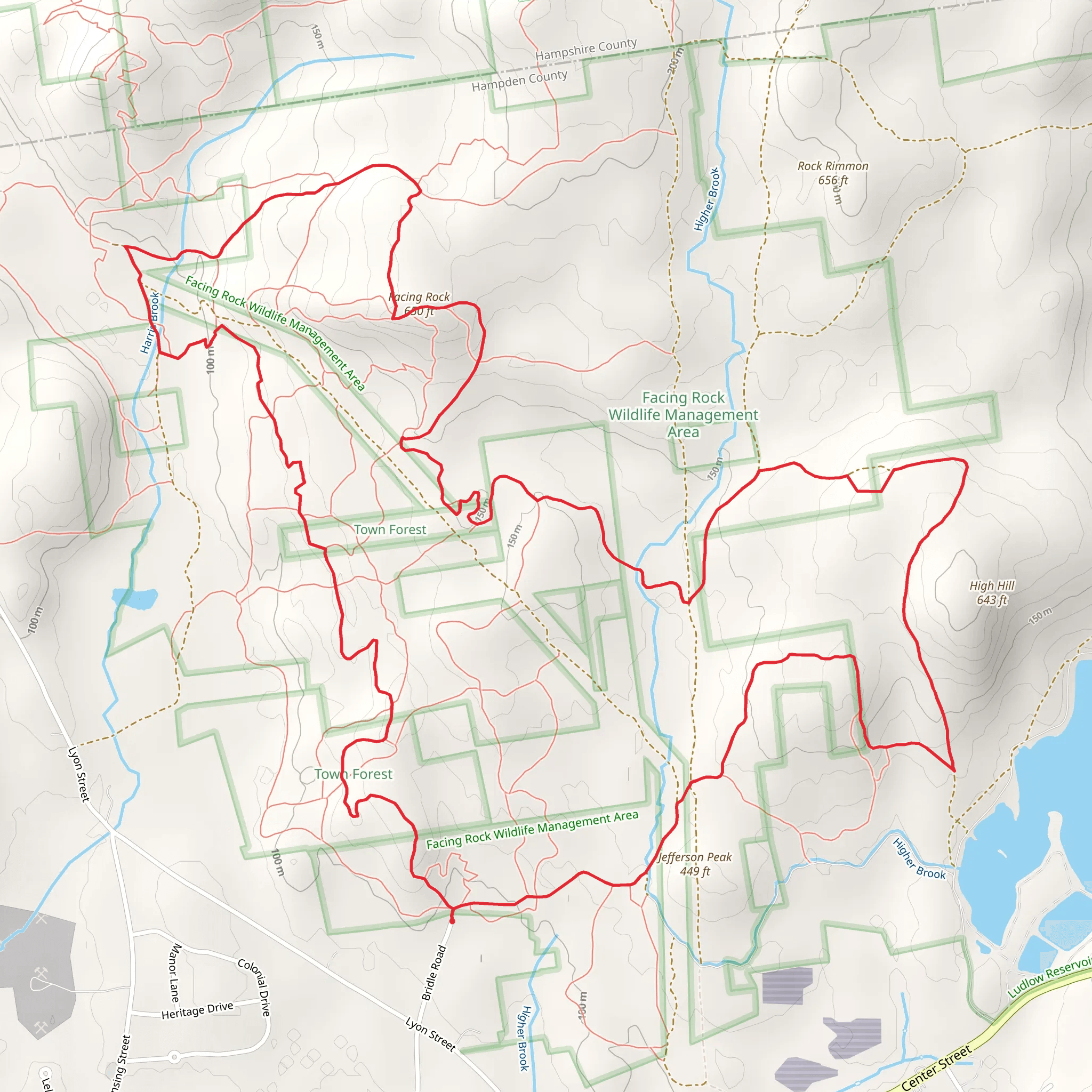 High Hill and Facing Rock via Inferno mobile static map
