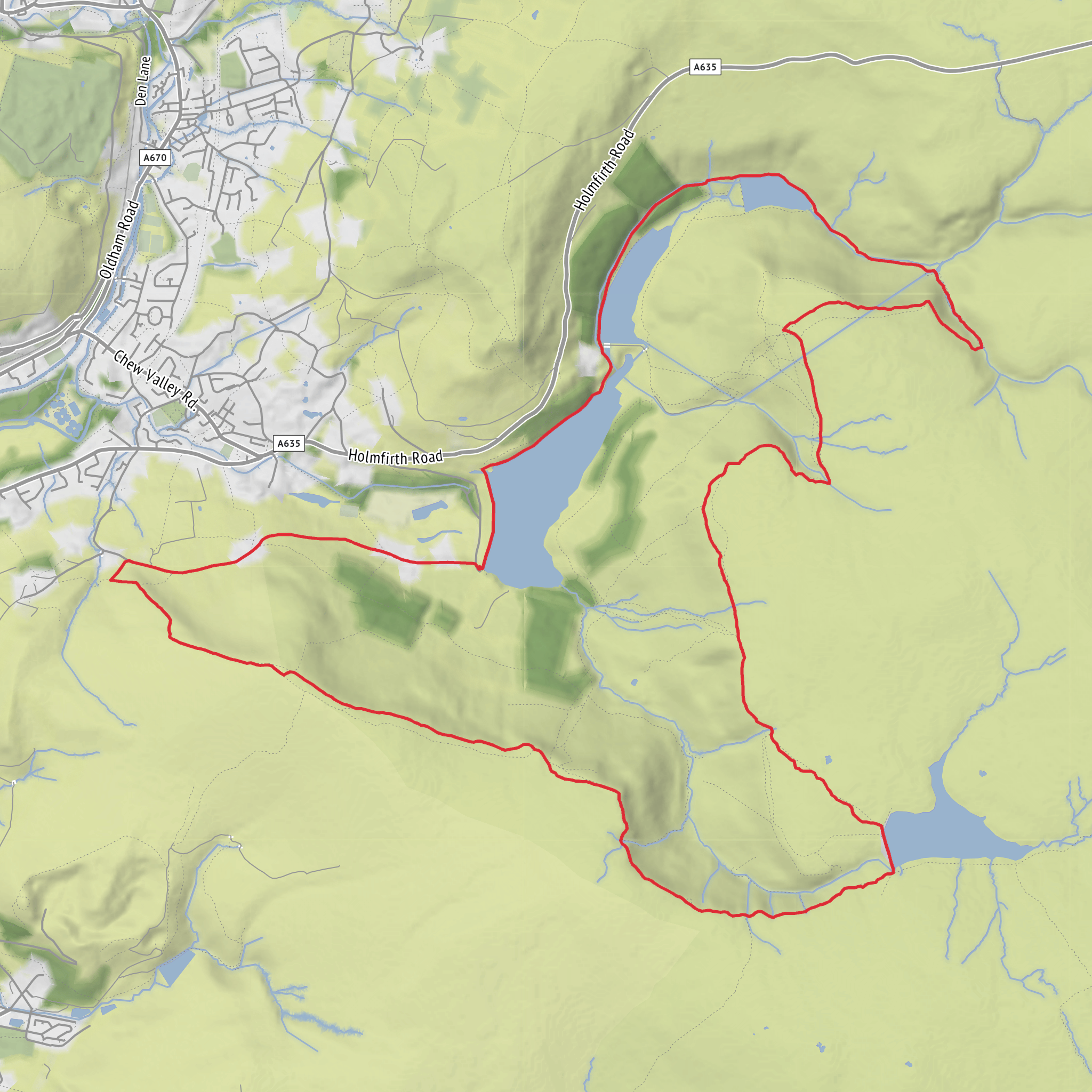 Dovestones circular mobile static map