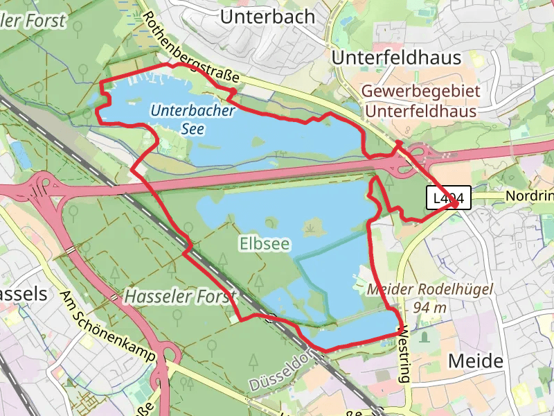Unterbacher See and Elbsee Loop