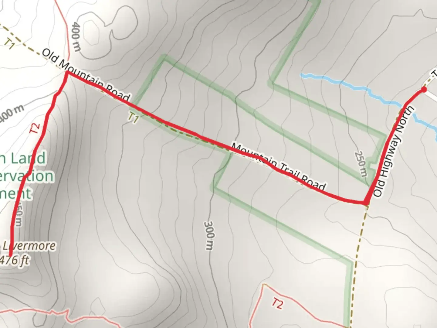 An image depicting the trail Mount Livermore Trail via Burliegh Farm Road and its surrounding area.