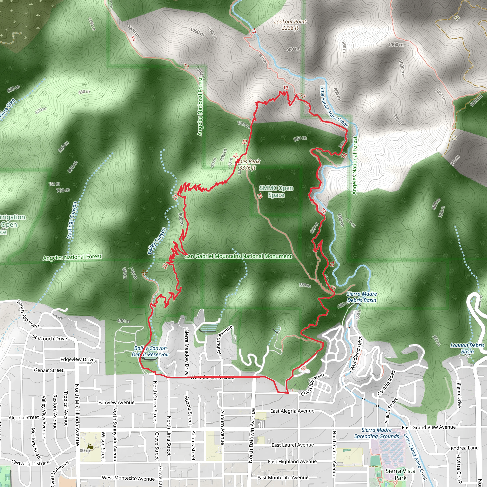 Jones Peak Loop mobile static map