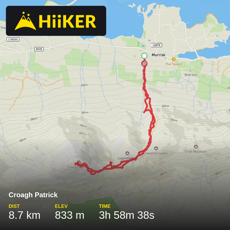 A map preview of the recording Croagh Patrick .