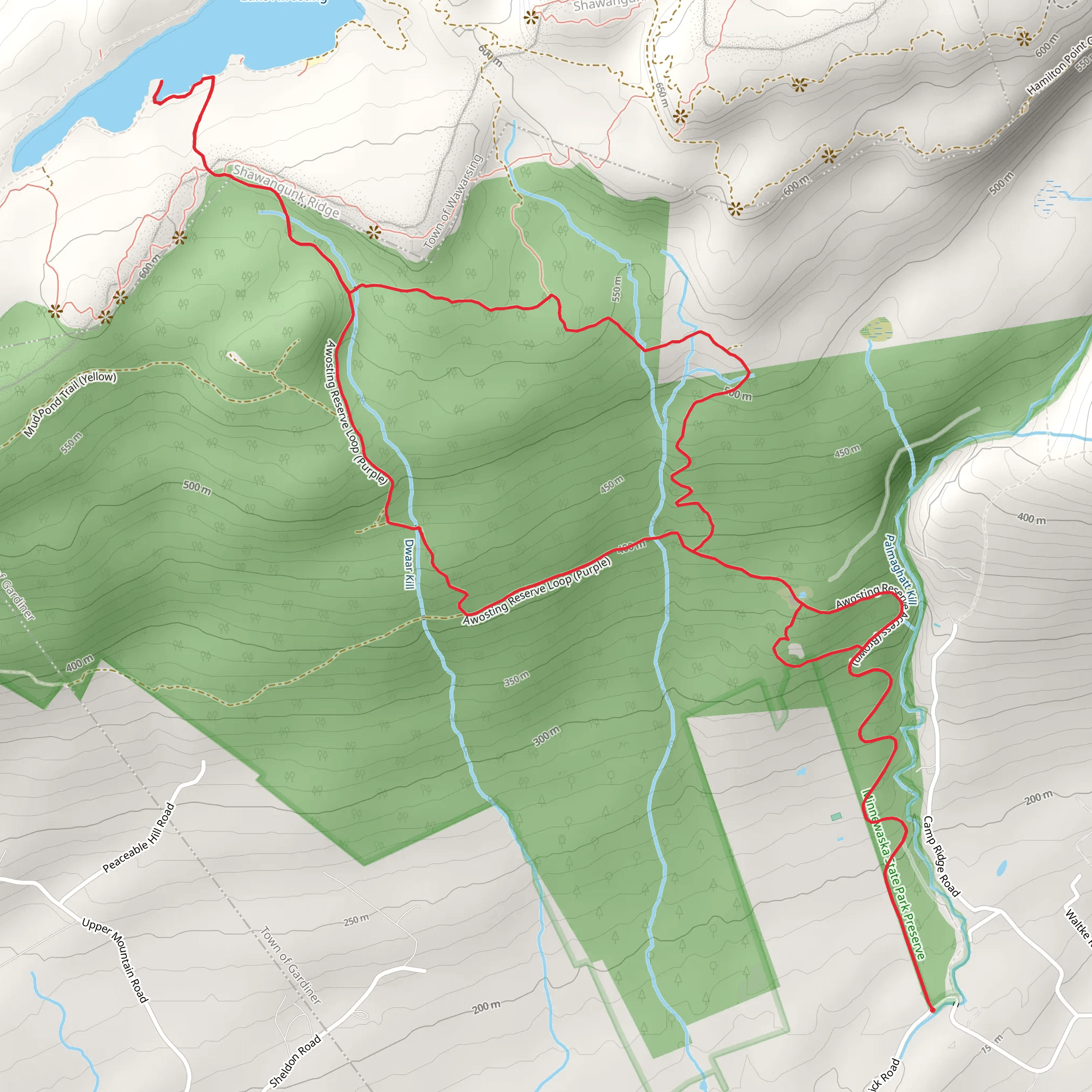 Lake Awosting Loop mobile static map