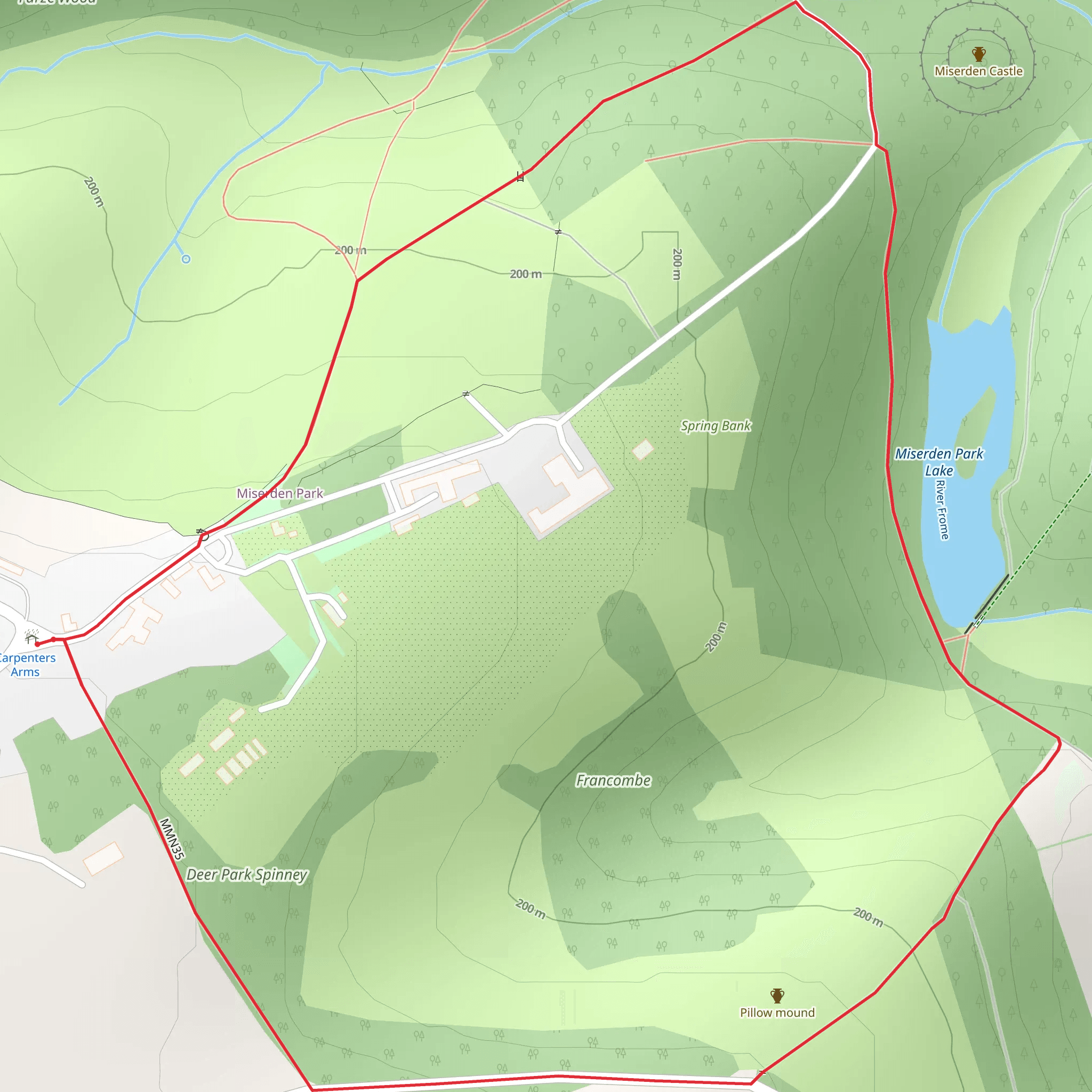 Misarden Park Loop mobile static map