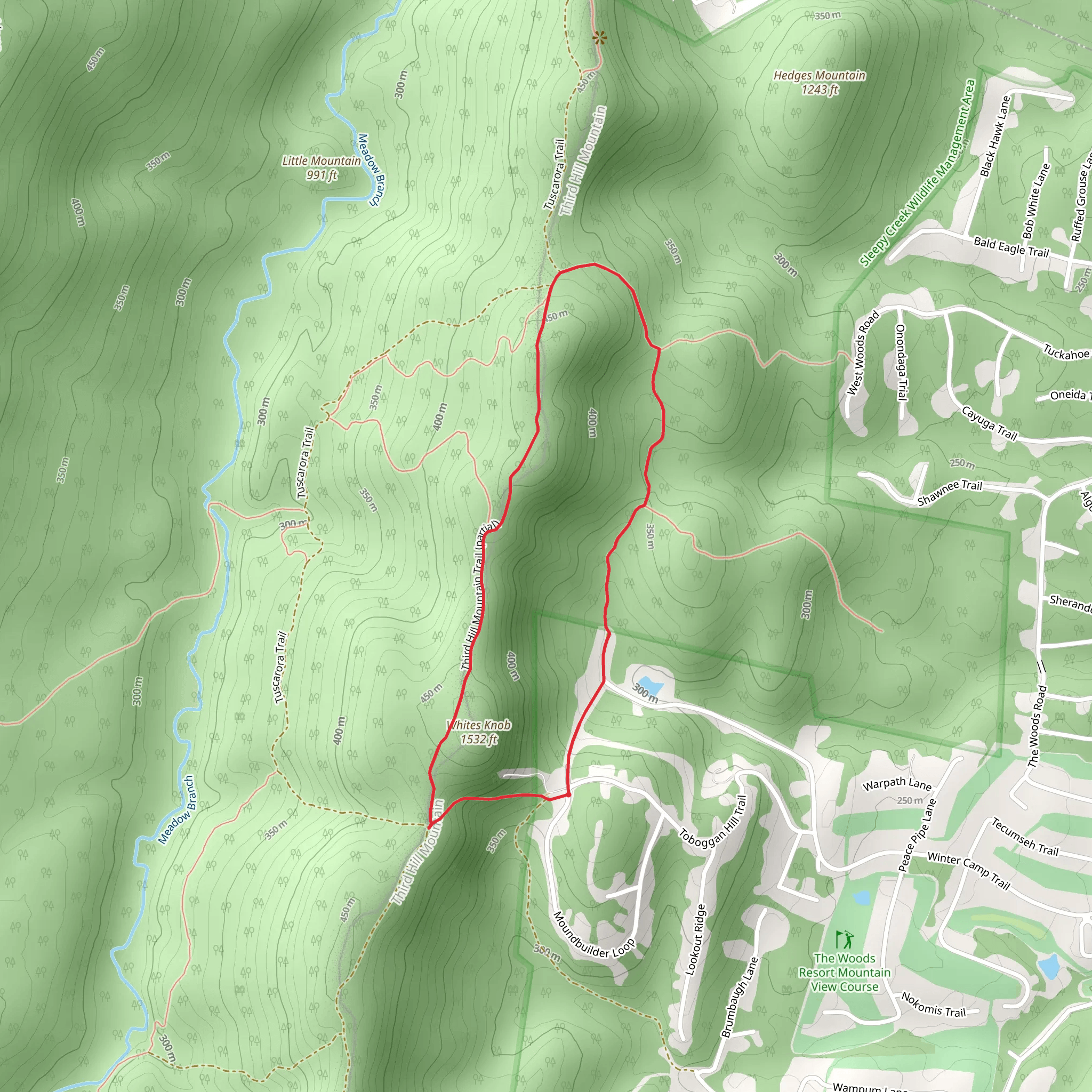 Third Hill Mountain Loop Trail mobile static map