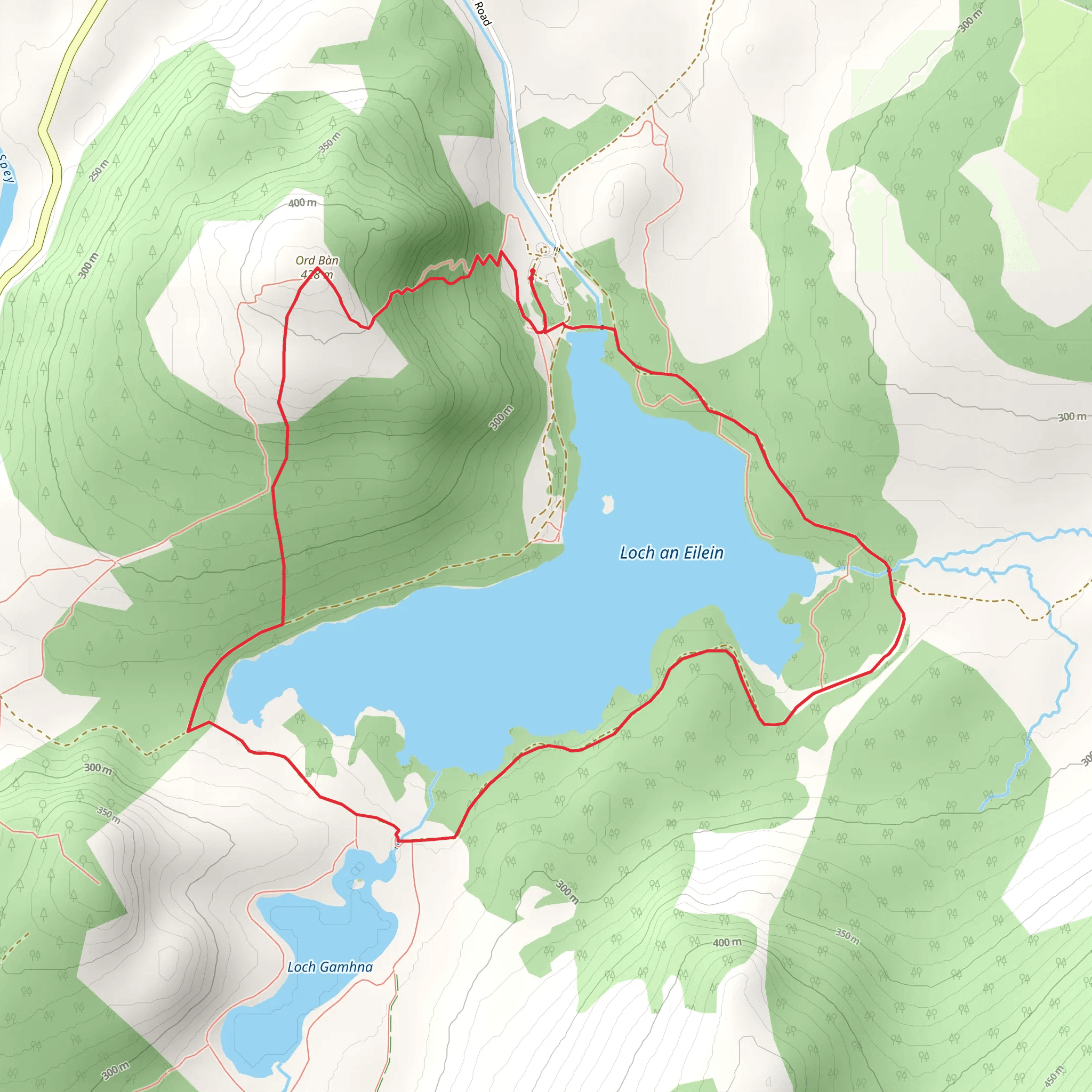 Ord Ban and Loch an Eilein Loop mobile static map