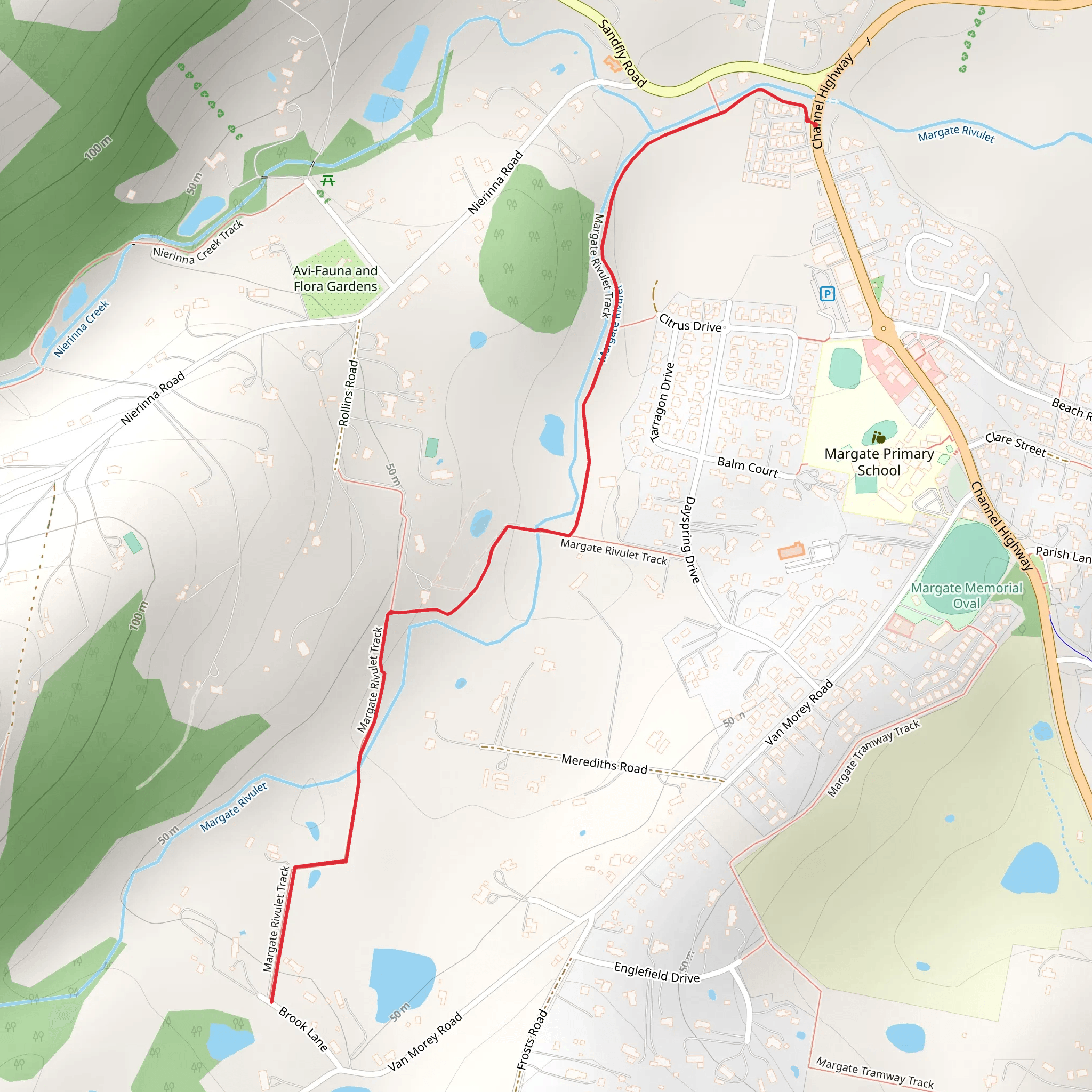 Margate Rivulet Track mobile static map