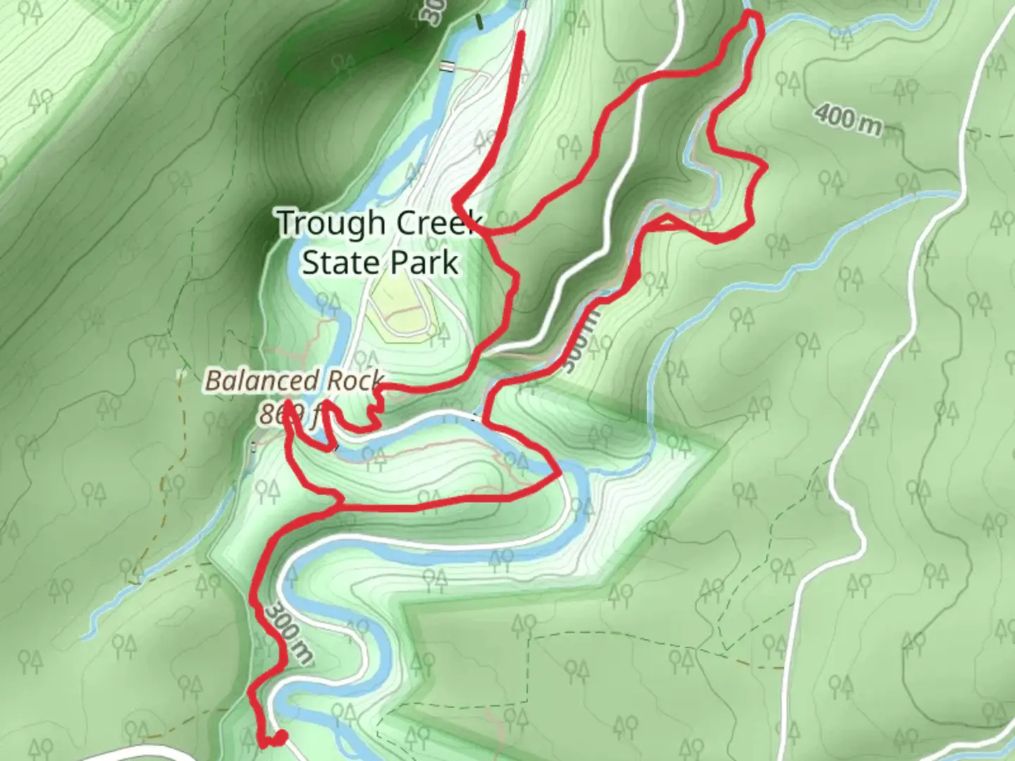 An image depicting the trail Great Trough Creek Loop and its surrounding area.
