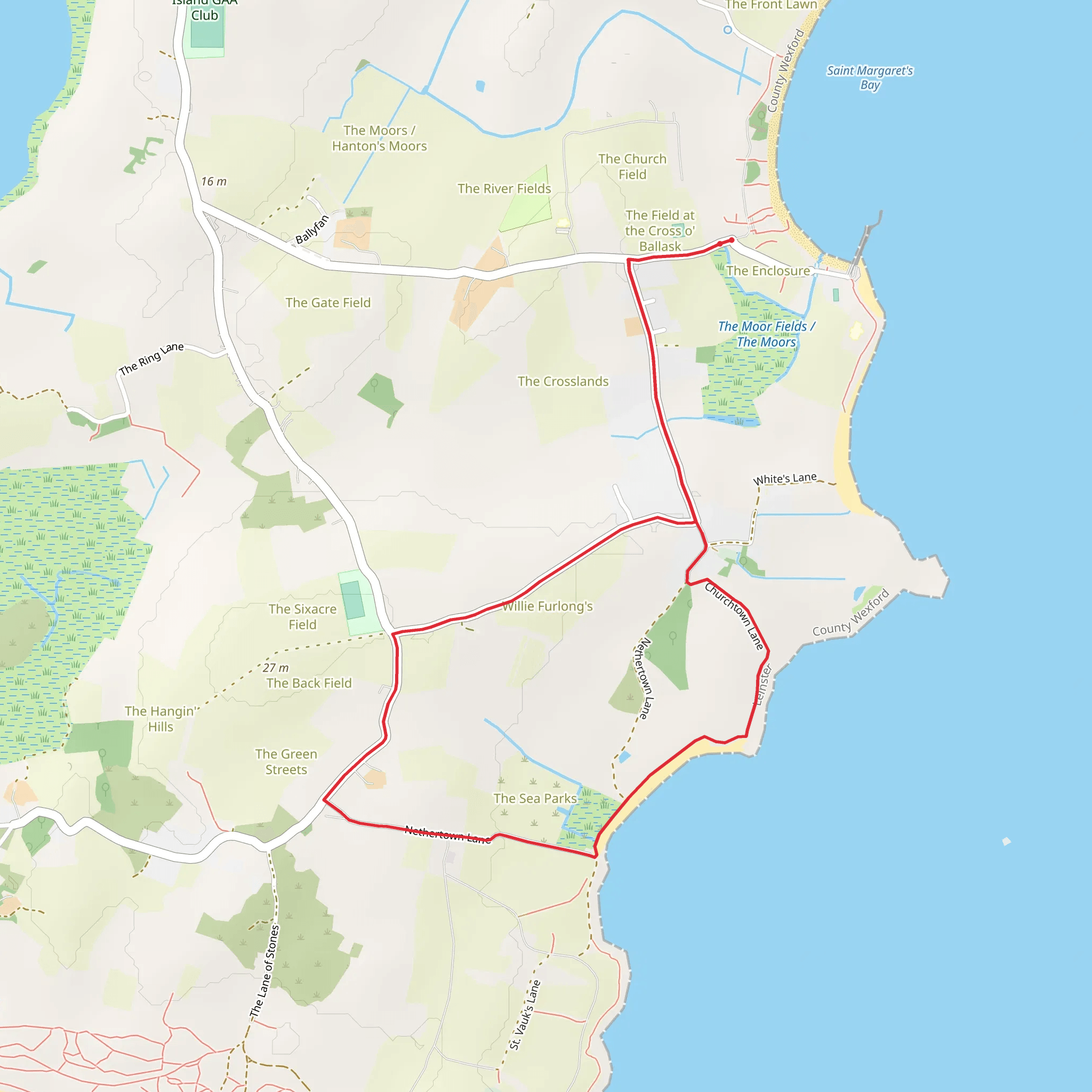 Carne Churchtown Trail mobile static map