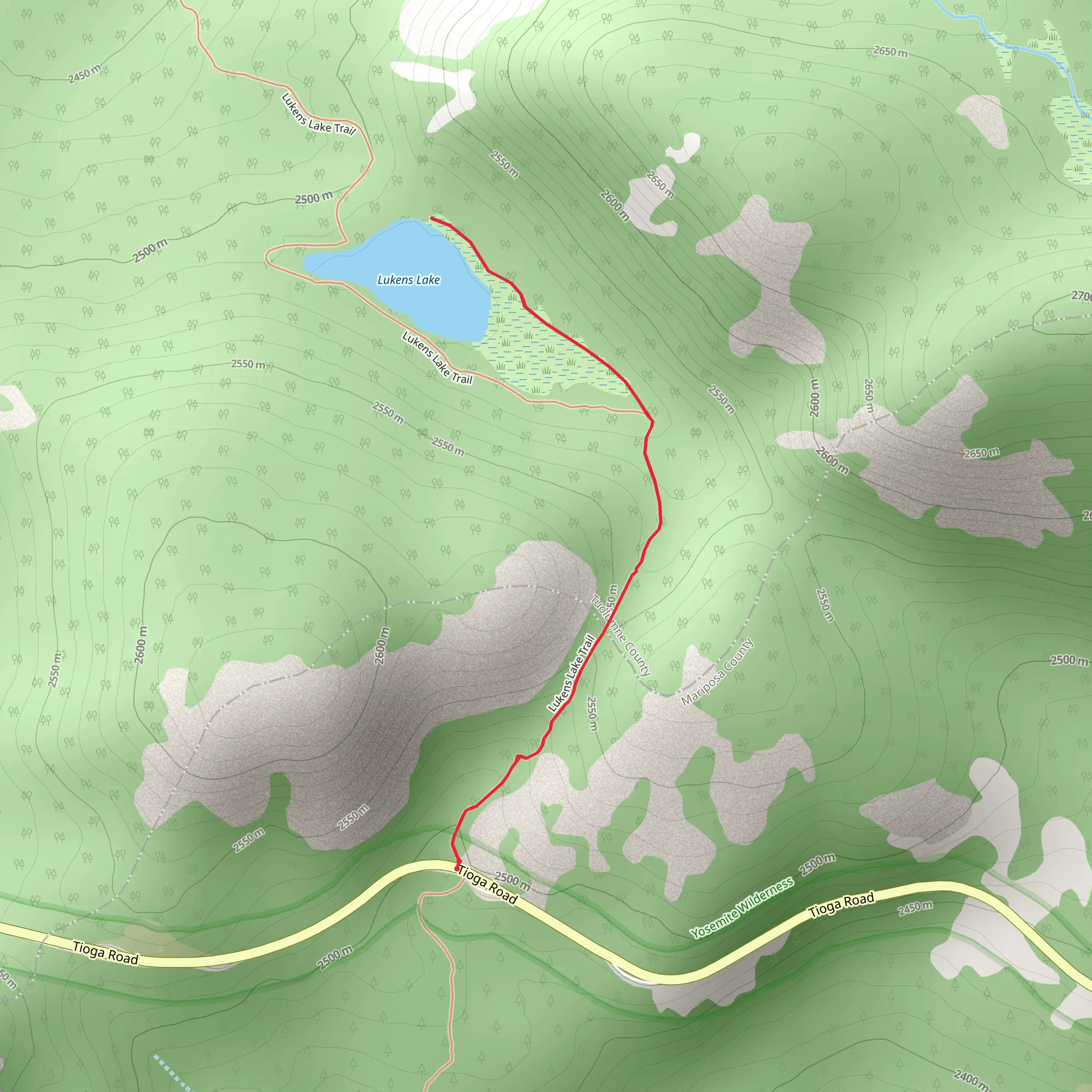Lukens Lake Trail mobile static map