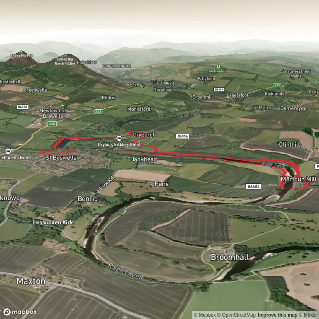 An image depicting the trail St Boswells / Dryburgh Loop and its surrounding area.