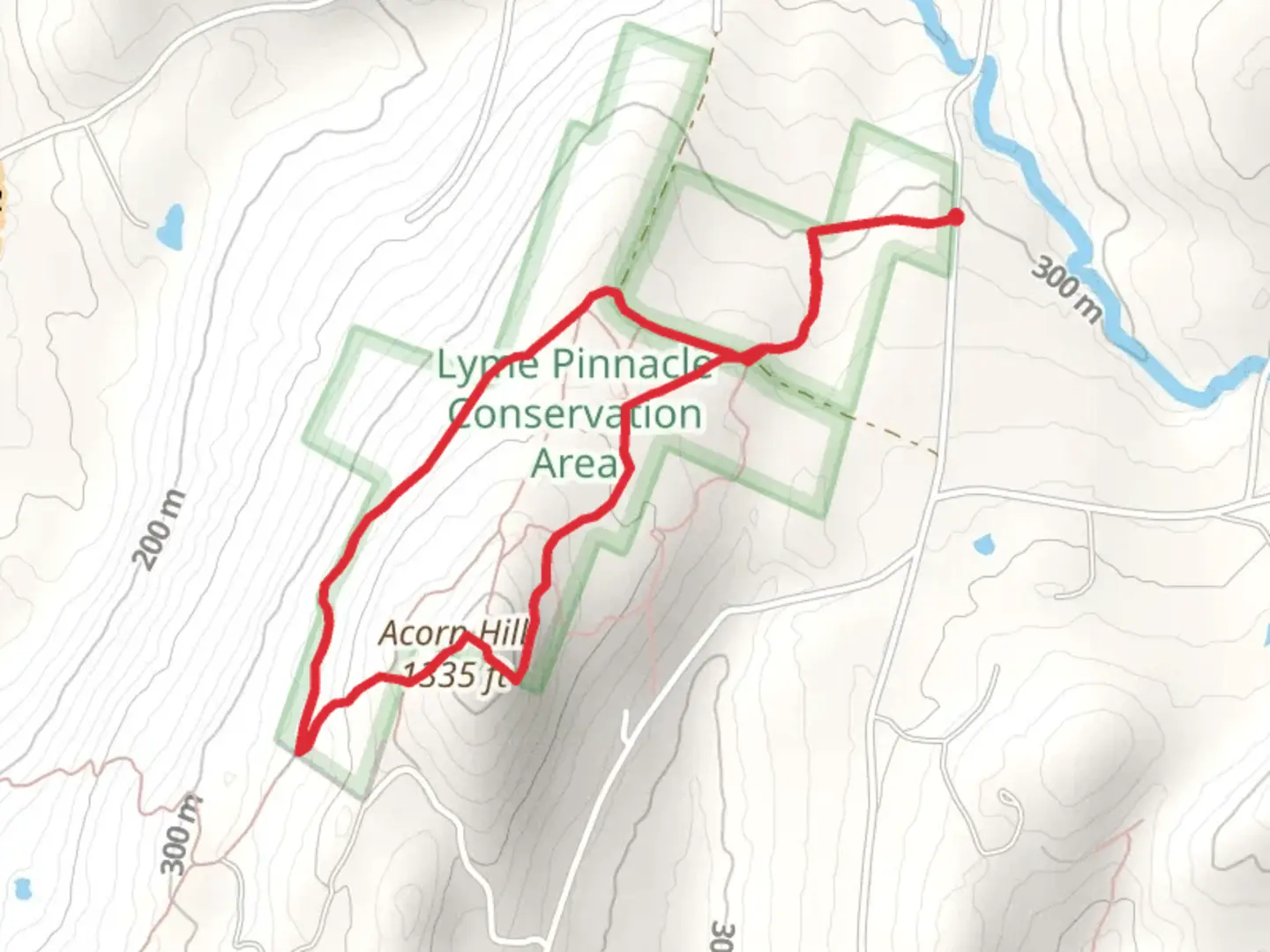 An image depicting the trail Acorn Hill Loop and its surrounding area.
