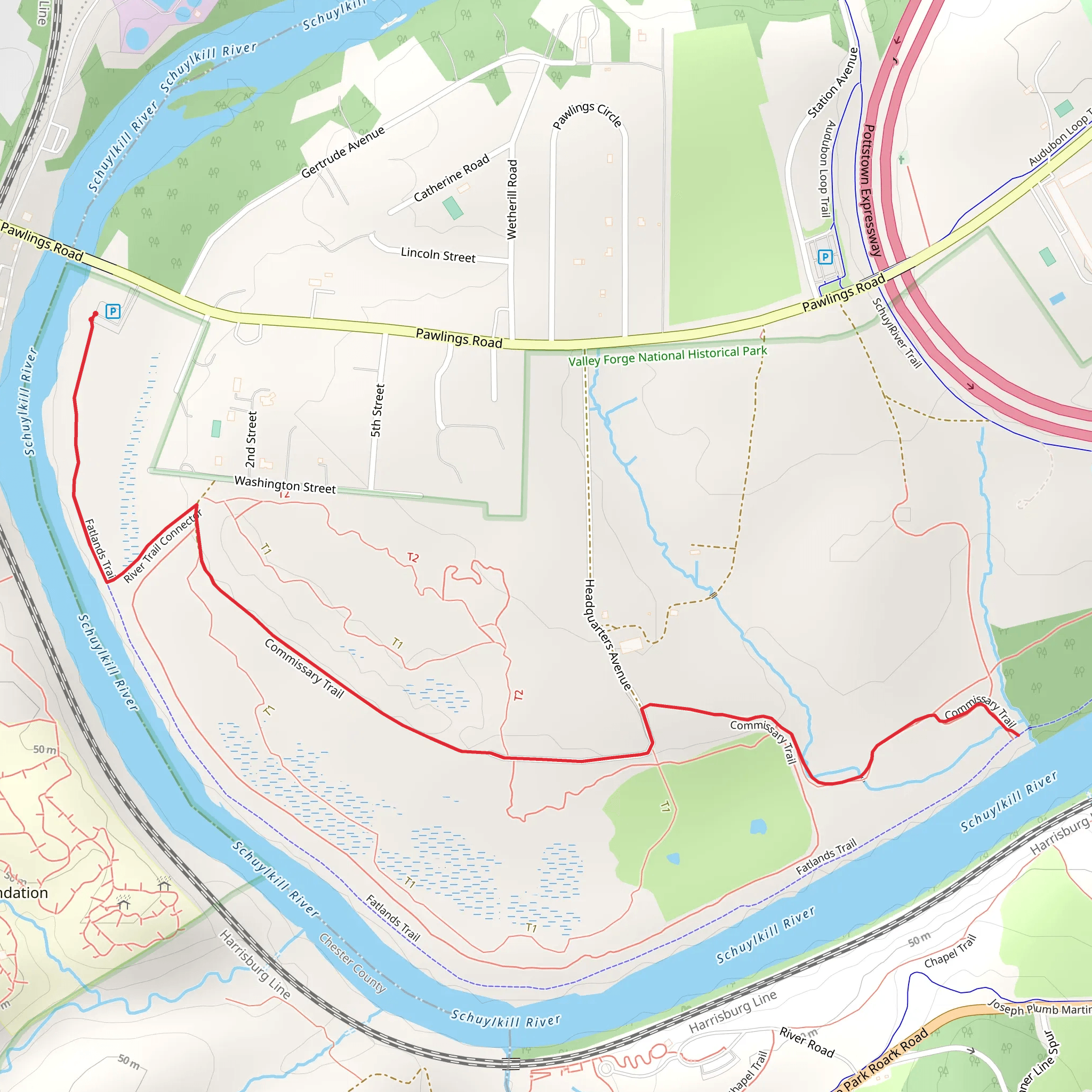 Commissary Trail mobile static map