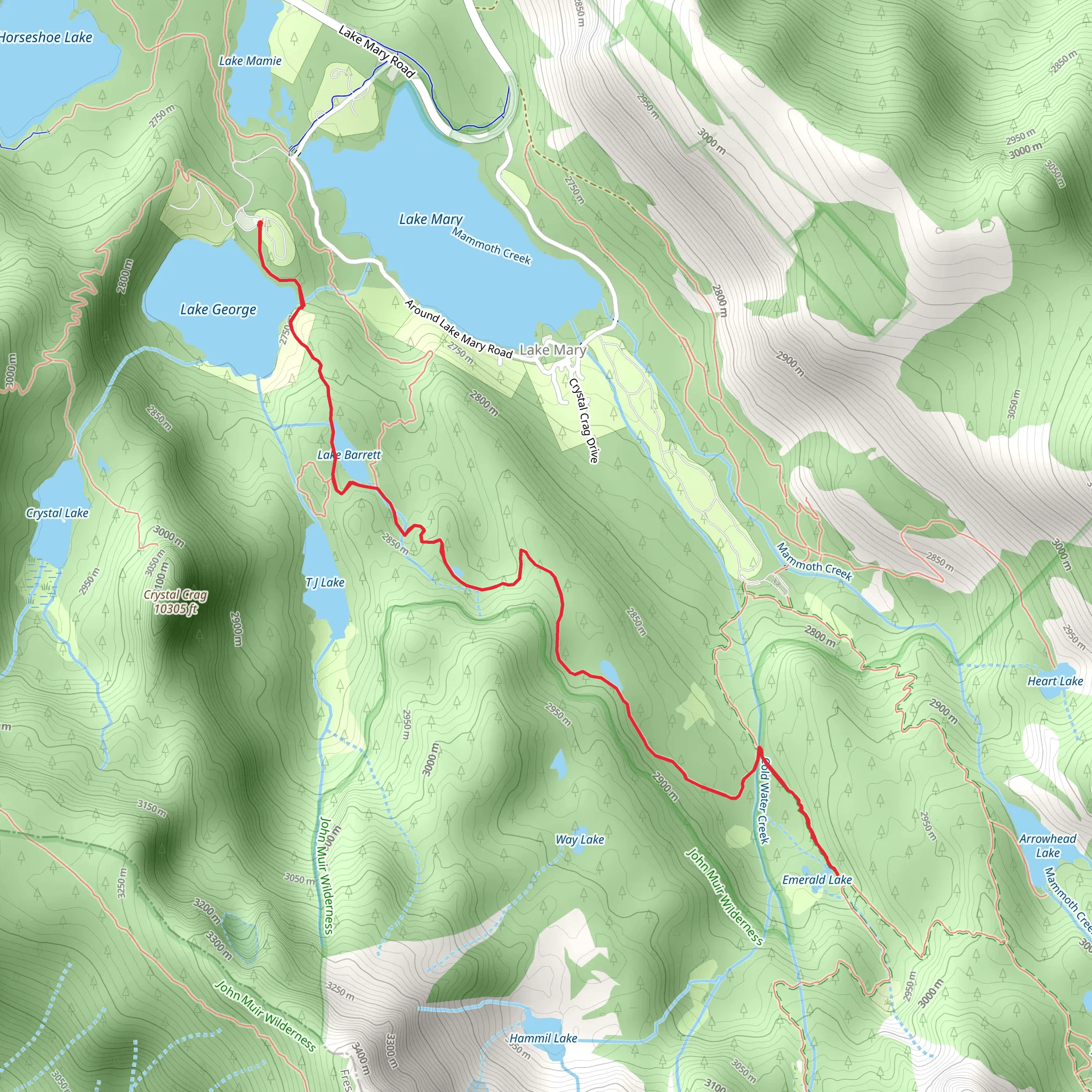 Emerald Lake from Lake George mobile static map