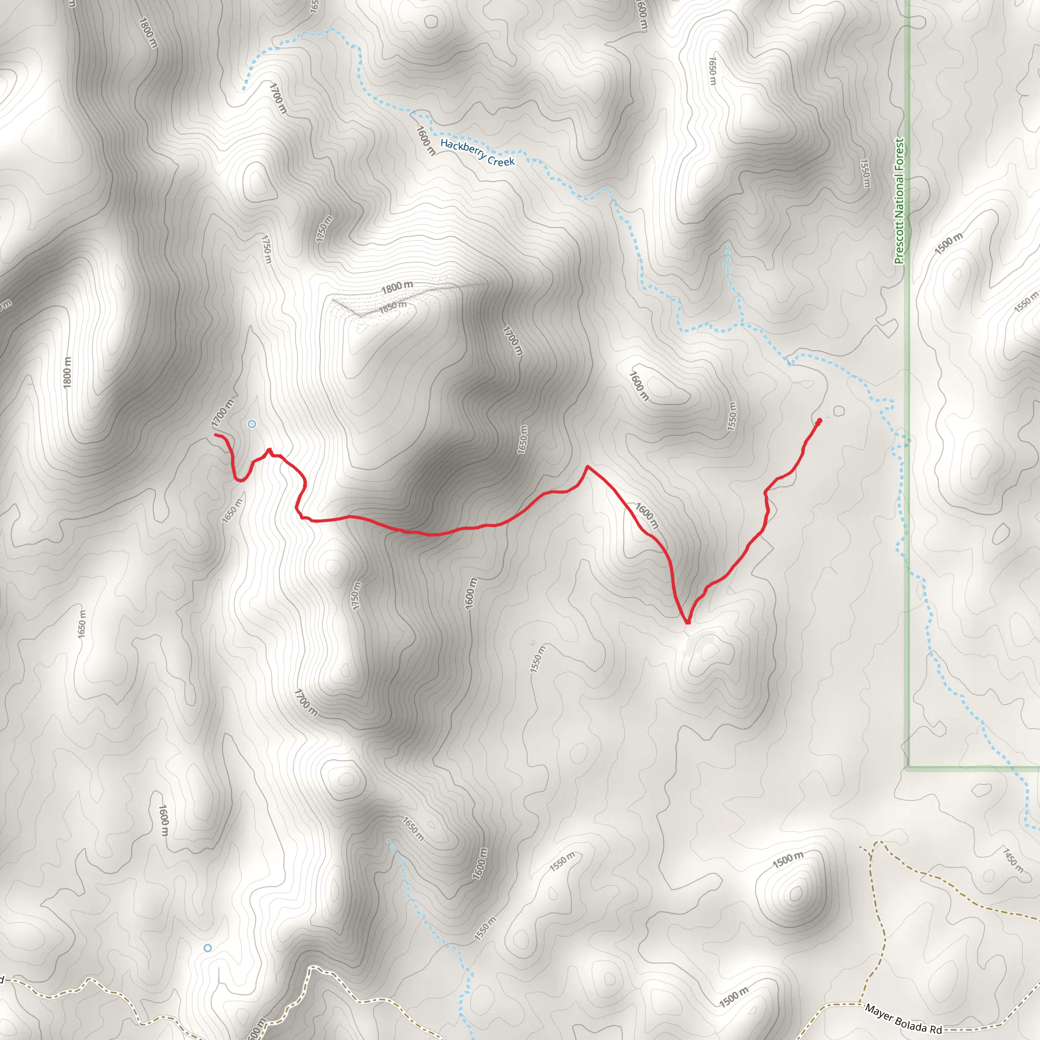 Chalk Springs Trail mobile static map