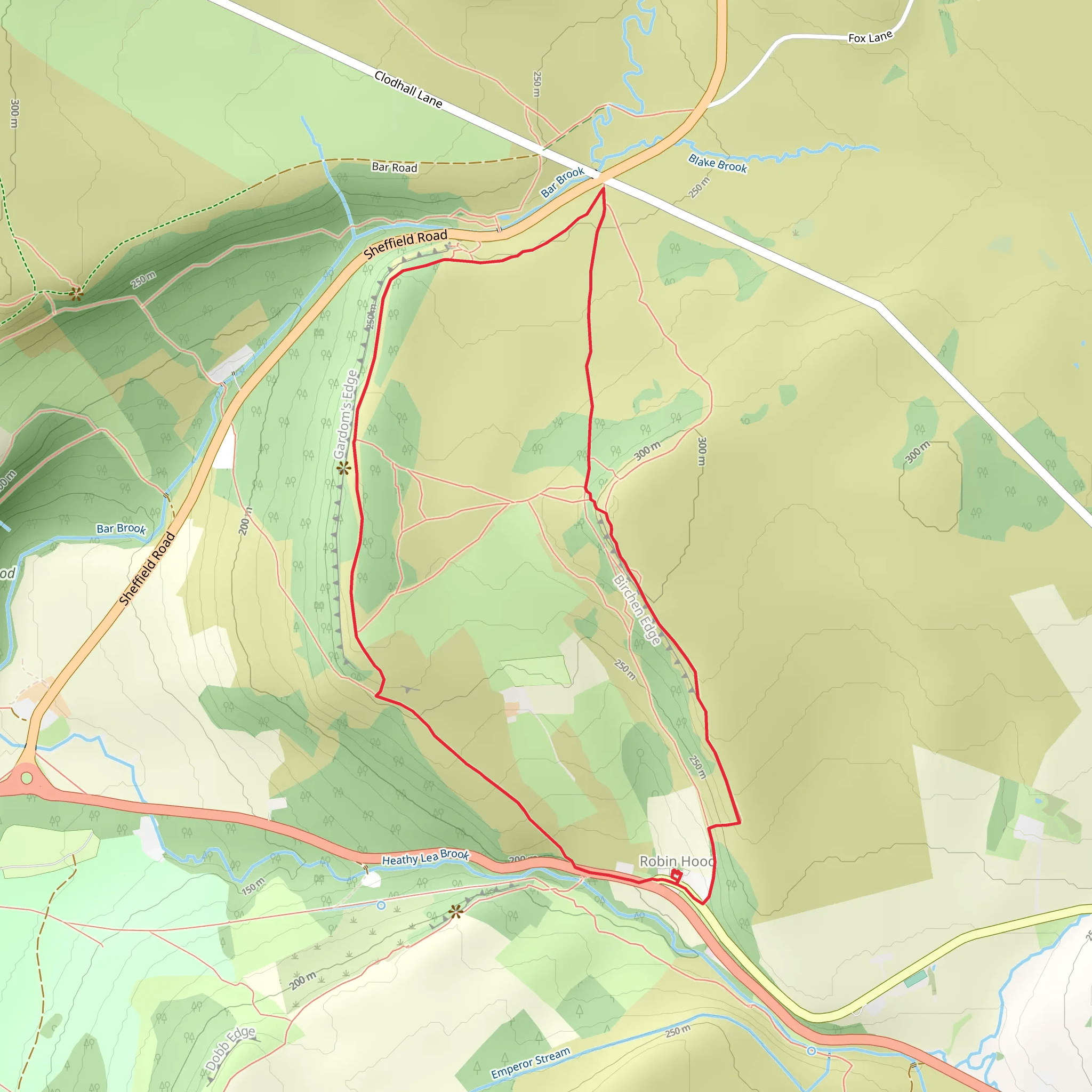 Gardom's Edge and Birchen Edge Loop mobile static map