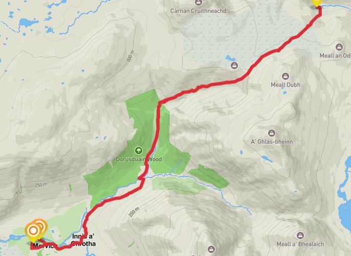Falls of Glomach mobile static map